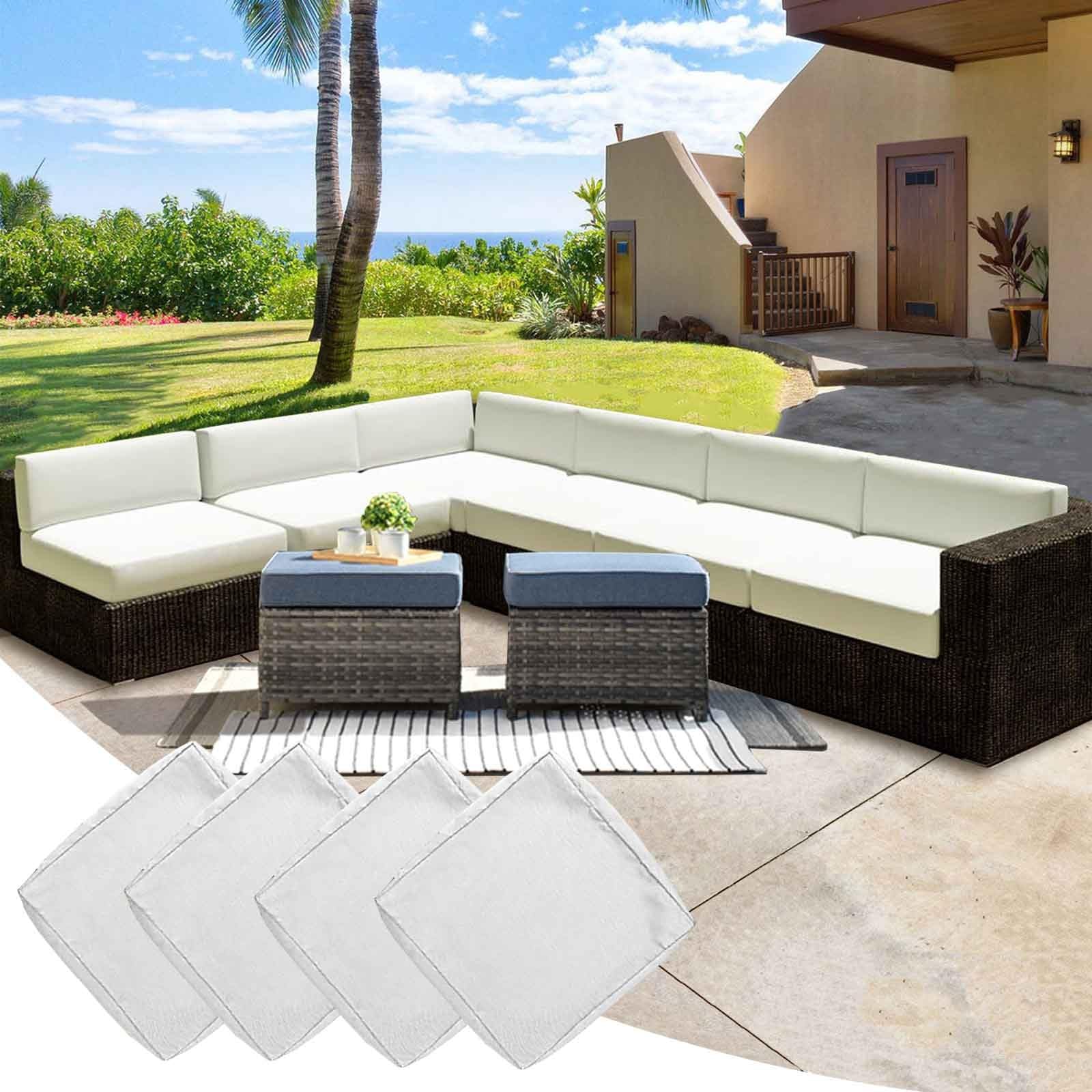 Set Di Cuscini Per Divano Componibile In Rattan, Impermeabili - Foto 11