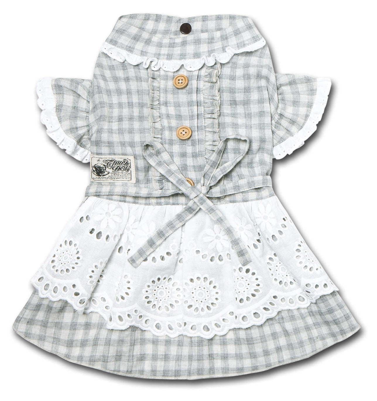 Touchdog 'I Love Poochi' Classical Fashion Plaid Dog Dress