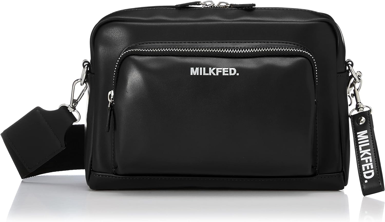   ベーシックロゴショルダーバッグ ブラック Amazon | [ミルクフェド] ロゴベーシックショルダーバッグ LOGO