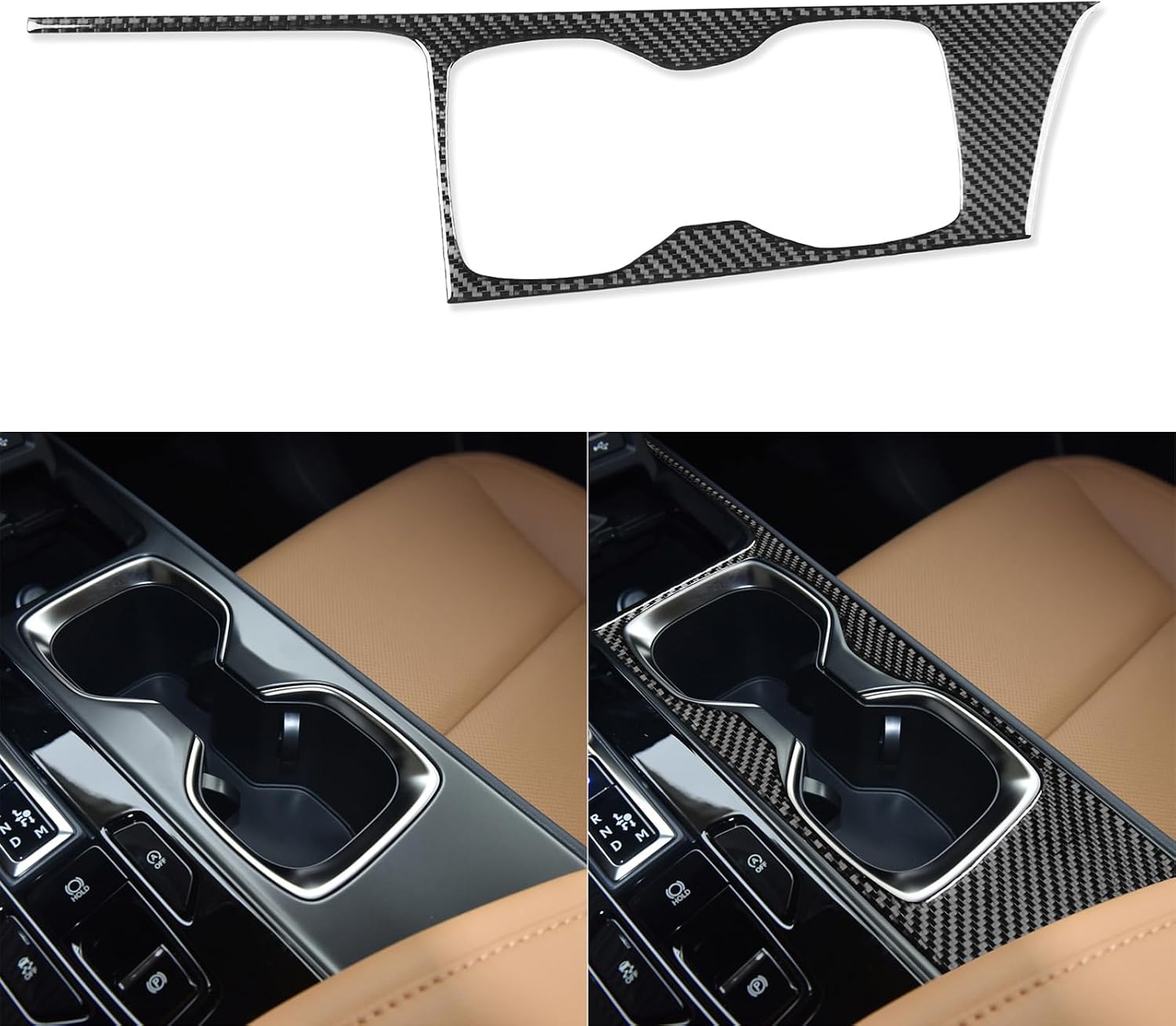 Car Water Cup Holde Decor Gearshift Panel Decal Compatible with Lexus NX 250 350 350h 450h+ 2022-2026 2023 2024 2025 Real Quality Carbon Fiber Sticker Interior Accessories Trim Black