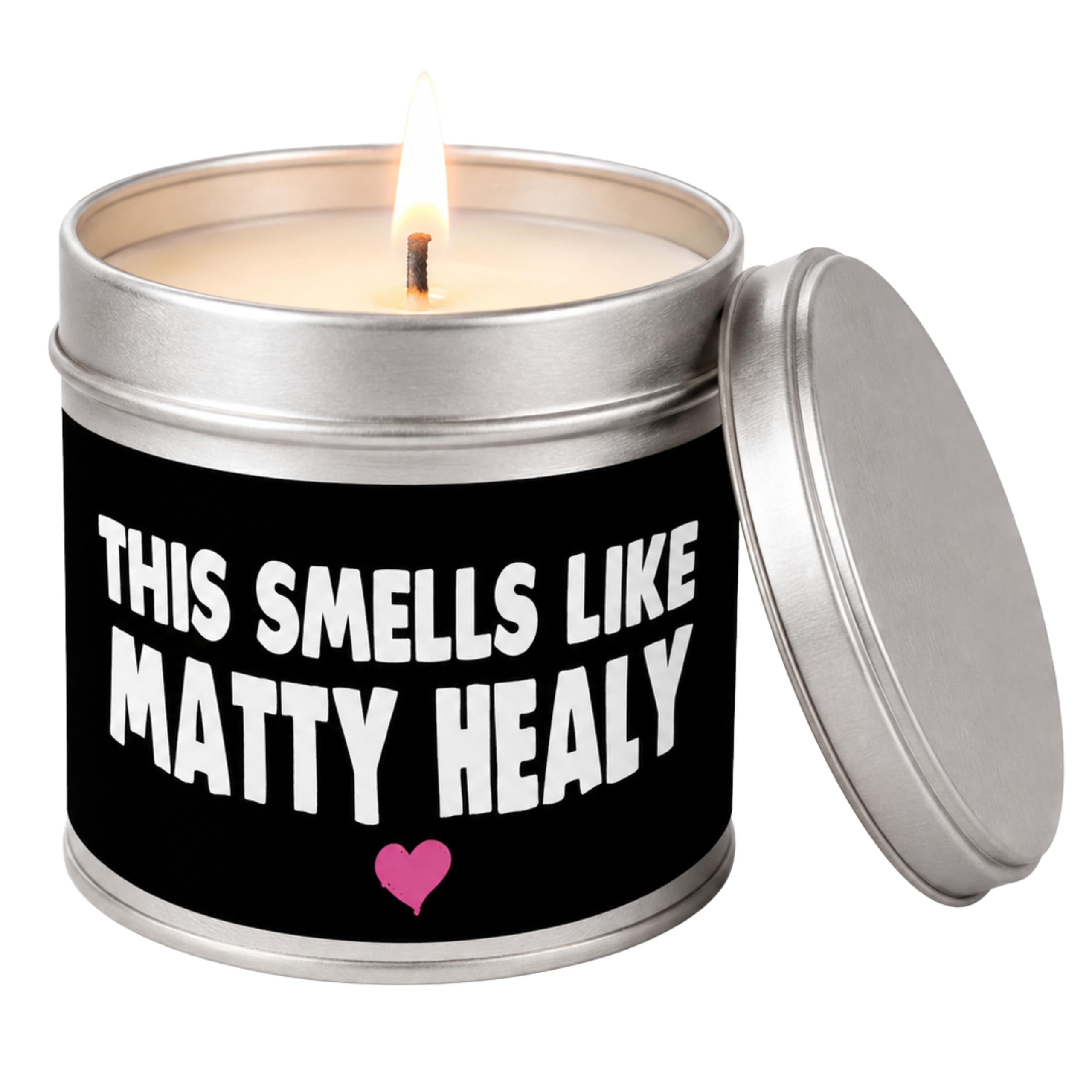 Wanky Candles White Funny Matty Healy Candle For The 1975 Fans Vanilla Soy Wax Tin