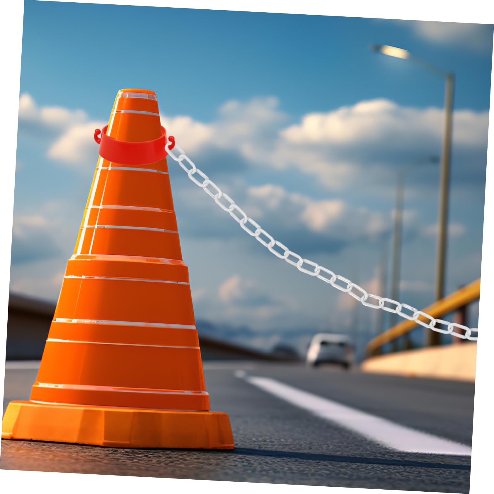 PRETYZOOM 5m Safety Barrier Chain Plastic Chains for Traffic Equipment Adjustable Length Visible