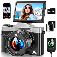 Fotocamera Digitale 4K 64MP con WiFi, Vlogging Camera con Autofocus e Webcam