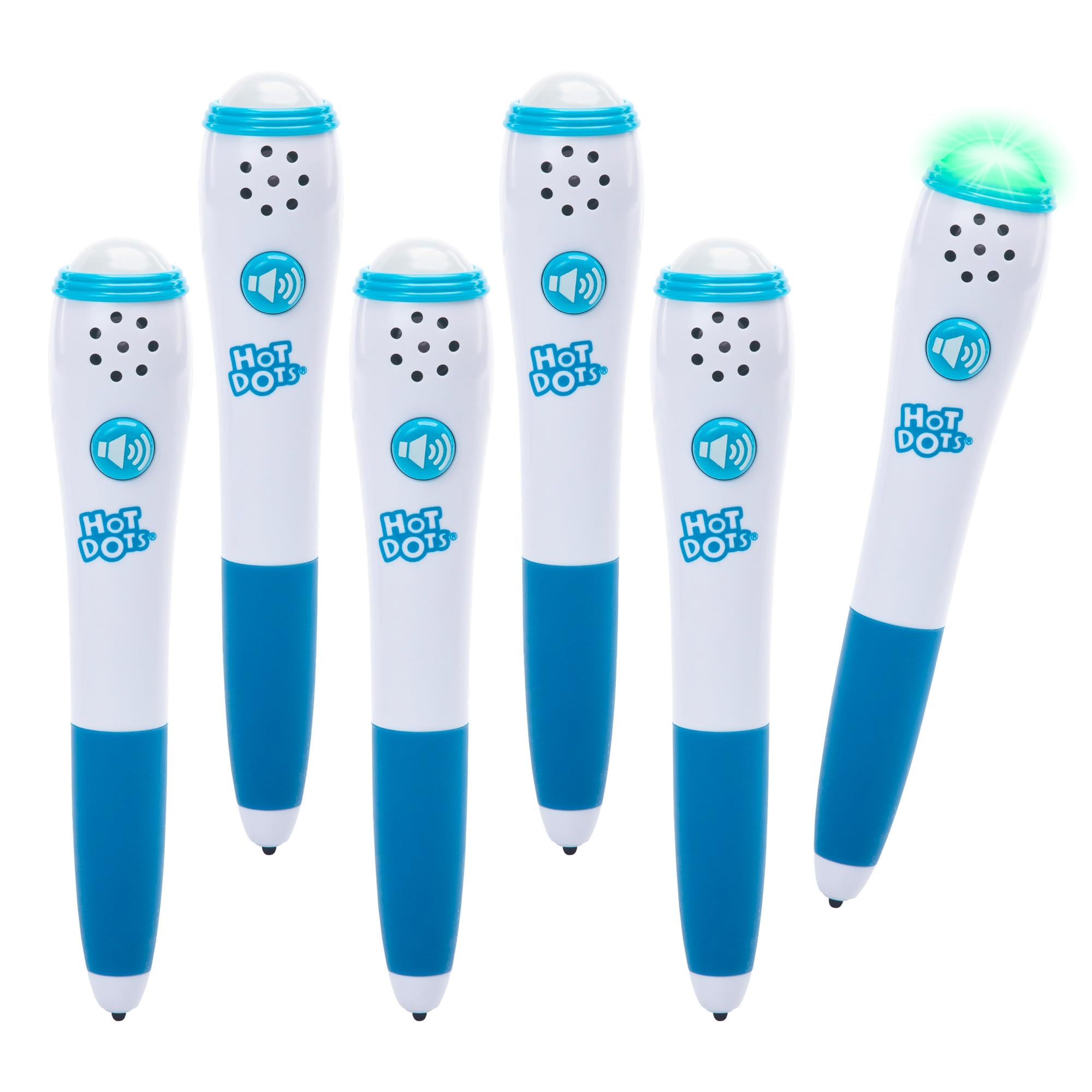 Educational Insights Hot Dots Light-Up Interactive Pen, Set of 6 Pens, Interactive Learning, Compatible with Any Hot Dots Set (Workbooks Not Included)