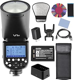 Godox V1C Camera Flash Speedlight Round Head Wireless 2.4G Compatible with Canon EOS Series 1500D 3000D 5D Mark ll/LLL/IV 6D Mark II 7D Mark II 70D 77D 80D for Wedding Portrait Studio Photography