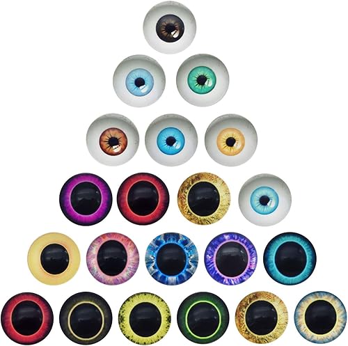 10pairs 0.984 in búho pájaro humano pupila ojos de cristal para muñecas de arcilla esculturas artesanía bricolaje encontrar pegamento en los ojos