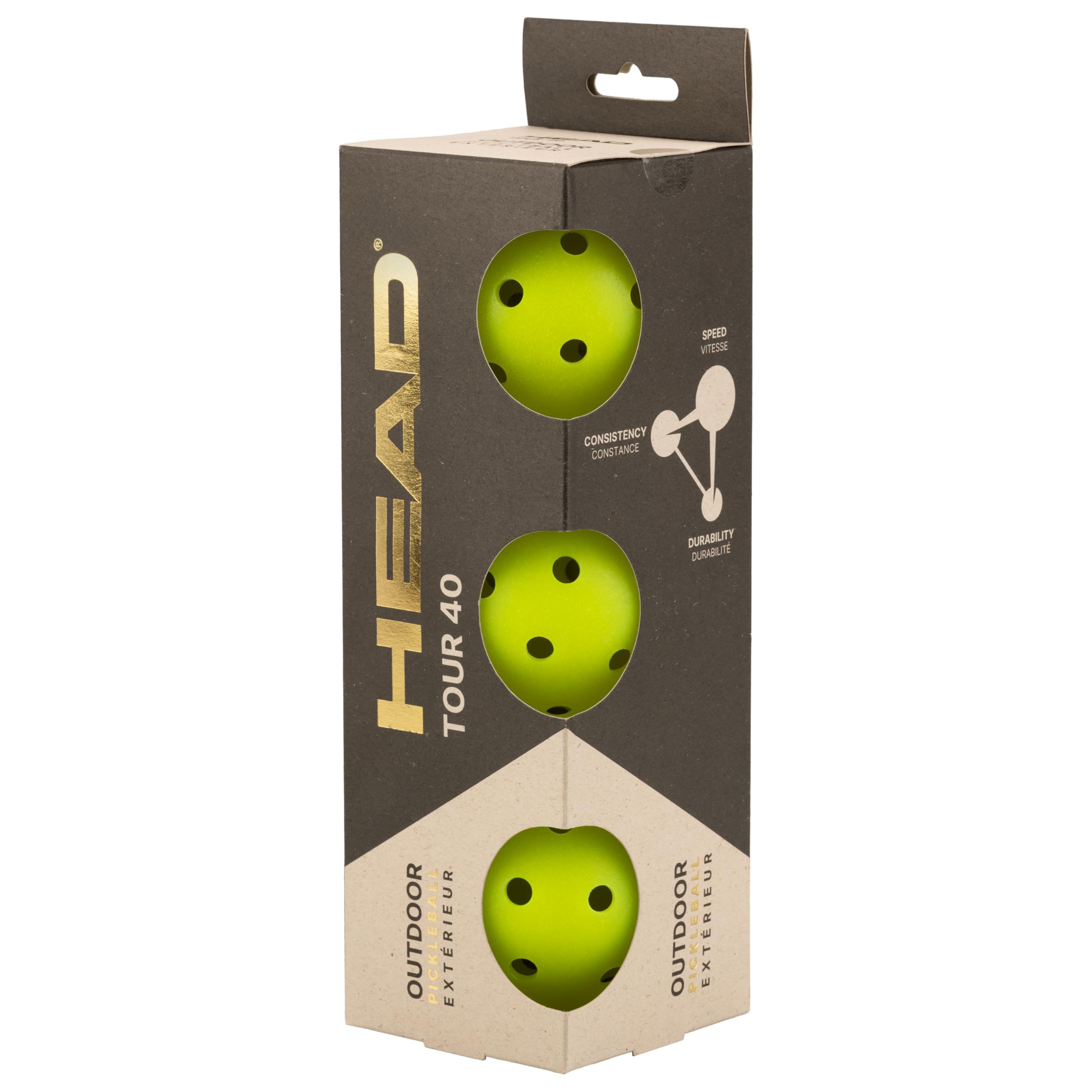 HEAD Tour 40 Pickleballs (3 Balls)