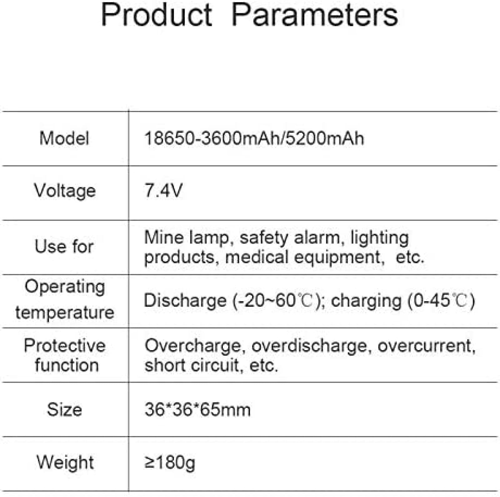 Batería De Litio 7,4 V 18650, Batería Recargable 3600 Mah/ 5200 Mah Tarjeta De Protección De Altavoz + Enchufe Xh-2p 3600mAh,5200mAh