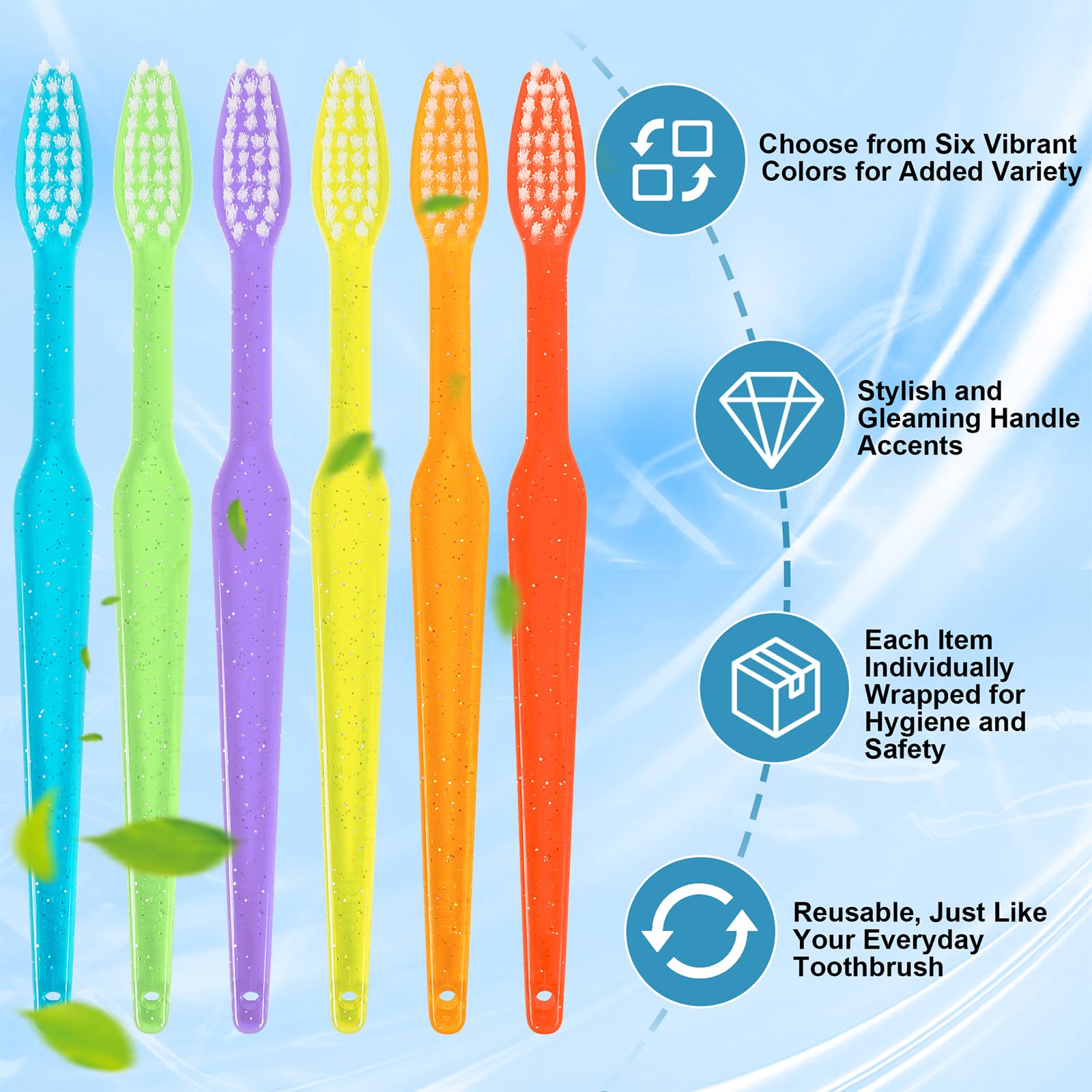 Spazzolino da denti usa e getta, confezionati singolarmente, morbide setole in nylon, spazzolino manuale da viaggio per adulti o bambini, multicolore (72 pezzi)