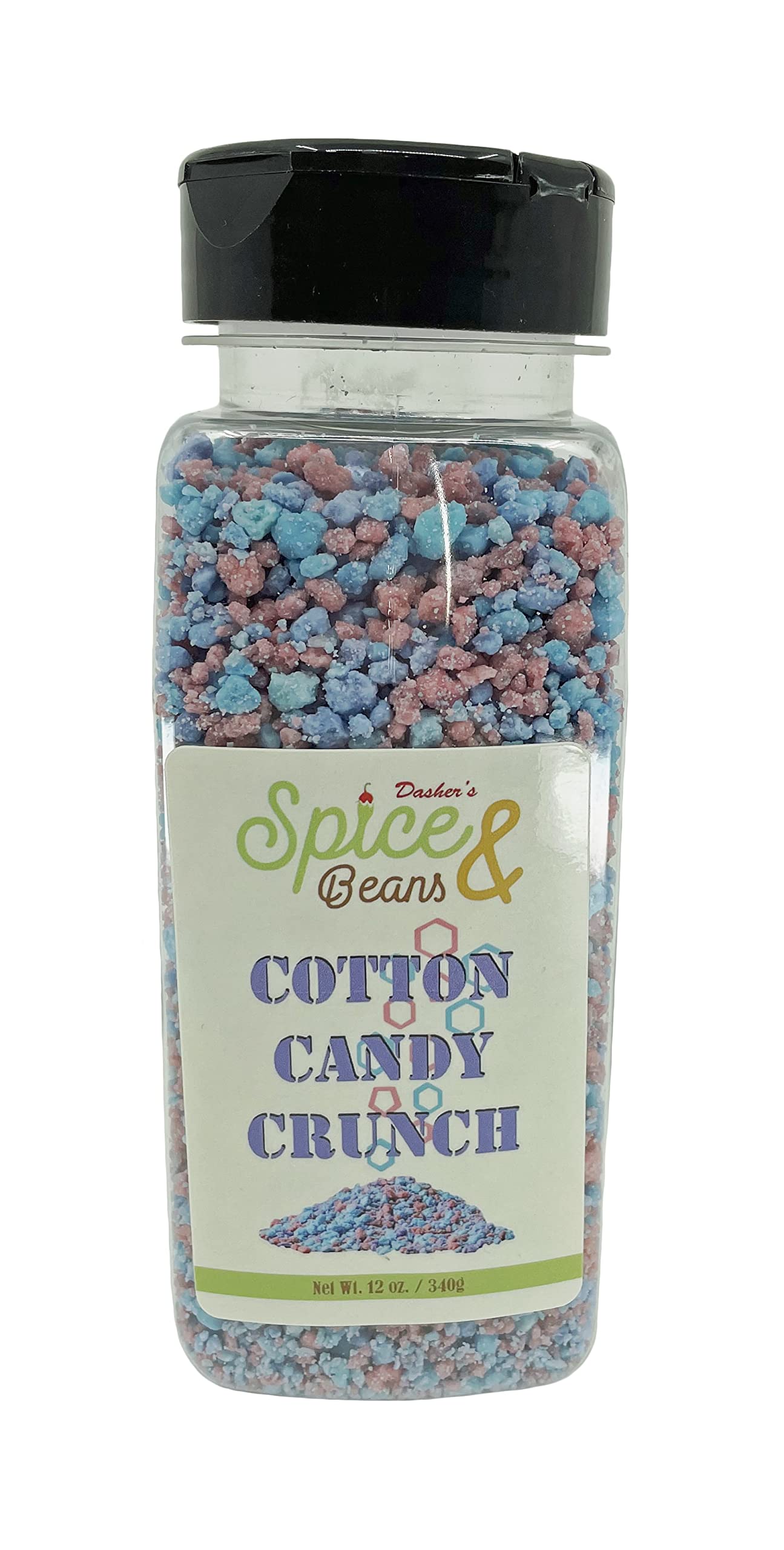 Cotton Candy Crunch | Ice Cream Topping & Dessert Decoration | by Dasher's Spice & Beans | 12 oz.