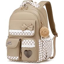 Girls Backpack, Kawaii Kids Backpack for Girls School Kids Bookbag with Pom-pom Pearl Pendant for Primary Elementary Middle School, Blue