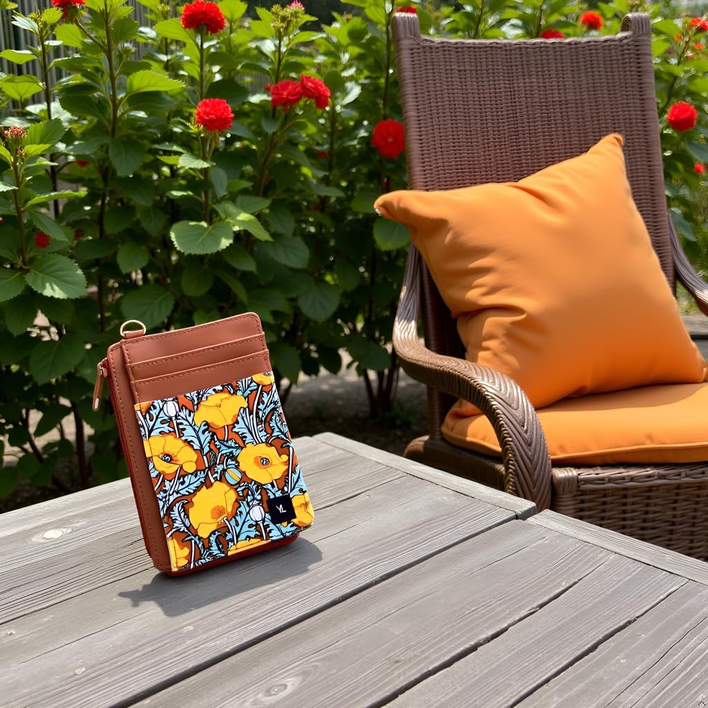 RFID Blocking Slim Wallet for Women - Credit Card Holder with ID Window Dandelion Pattern 7-15 Cards - Image 8