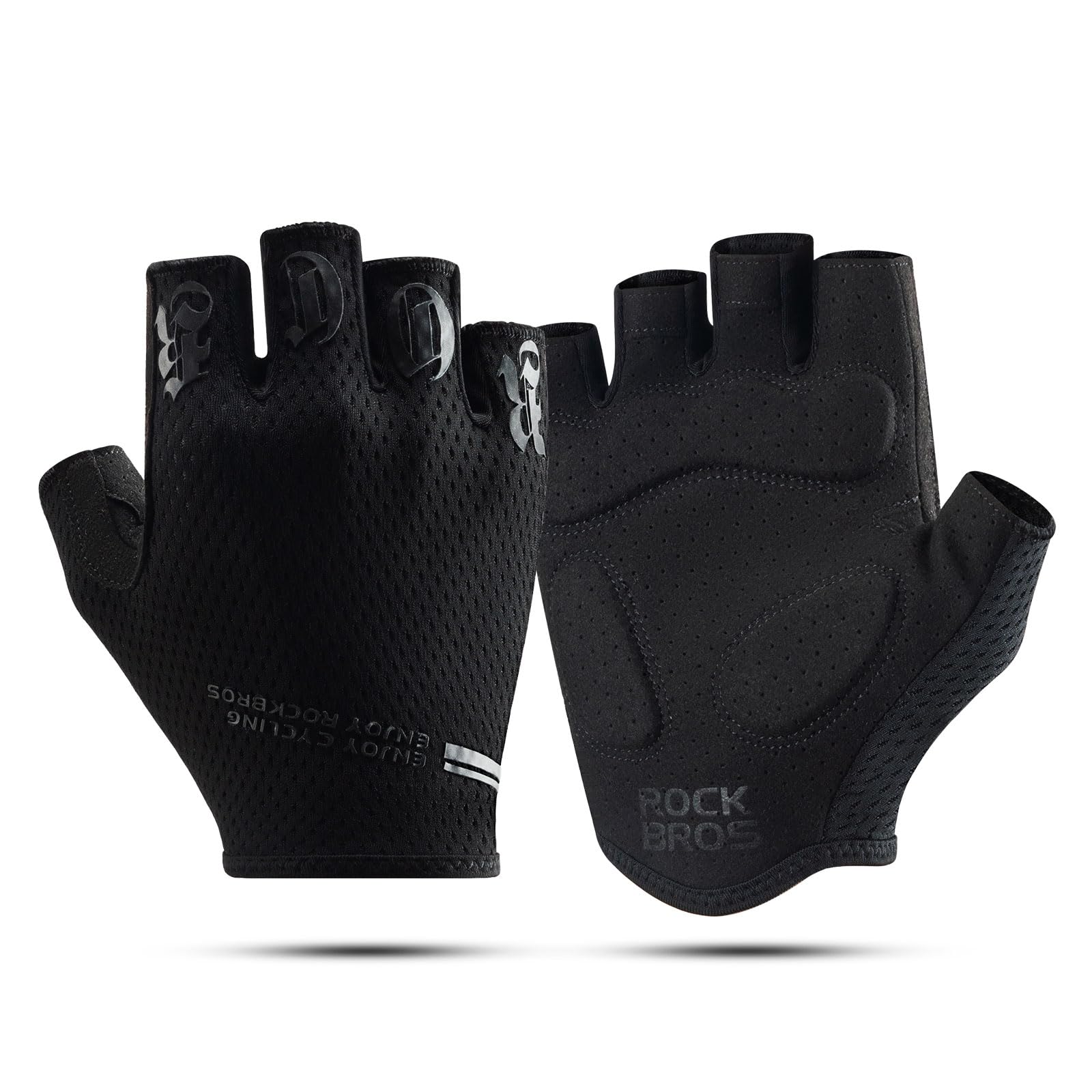 Gants de vélo demi-doigt - MARQUE - A348 - Anti-dérapants - Respirants
