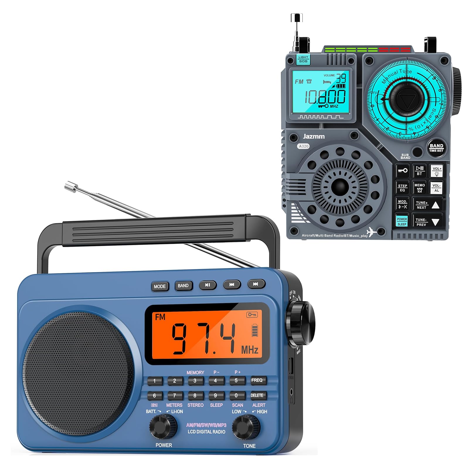 Digital AM FM Shortwave Radio with Best Reception,4000mAh Rechargeable Portable Radio with NOAA Weather Alert, Big Speaker, Digital Tuner and Stereo Earphone,Support Micro SD Card and USB MP3 Player…