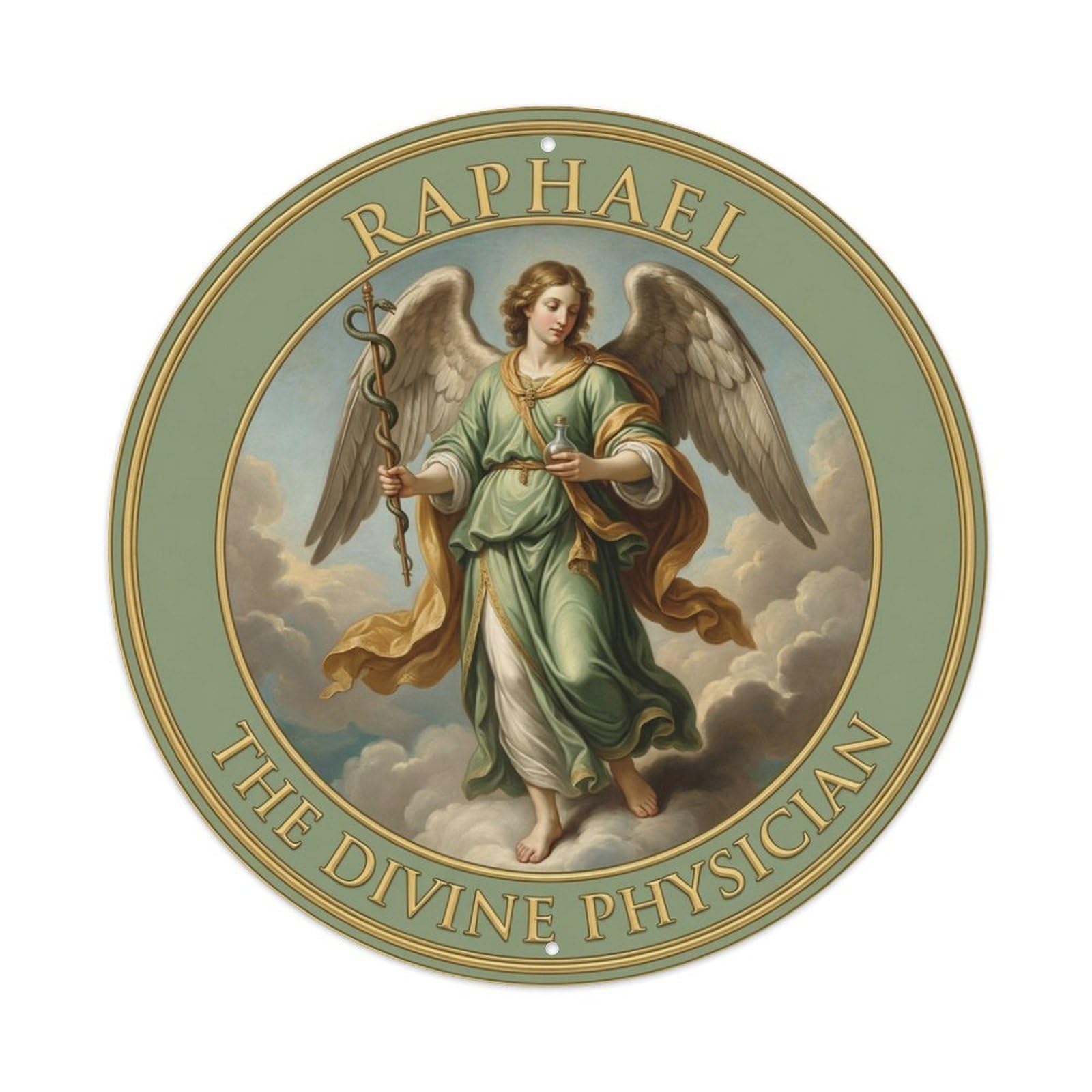 Healing The Divine Physician Archangel Raphael Metal Tin Sign