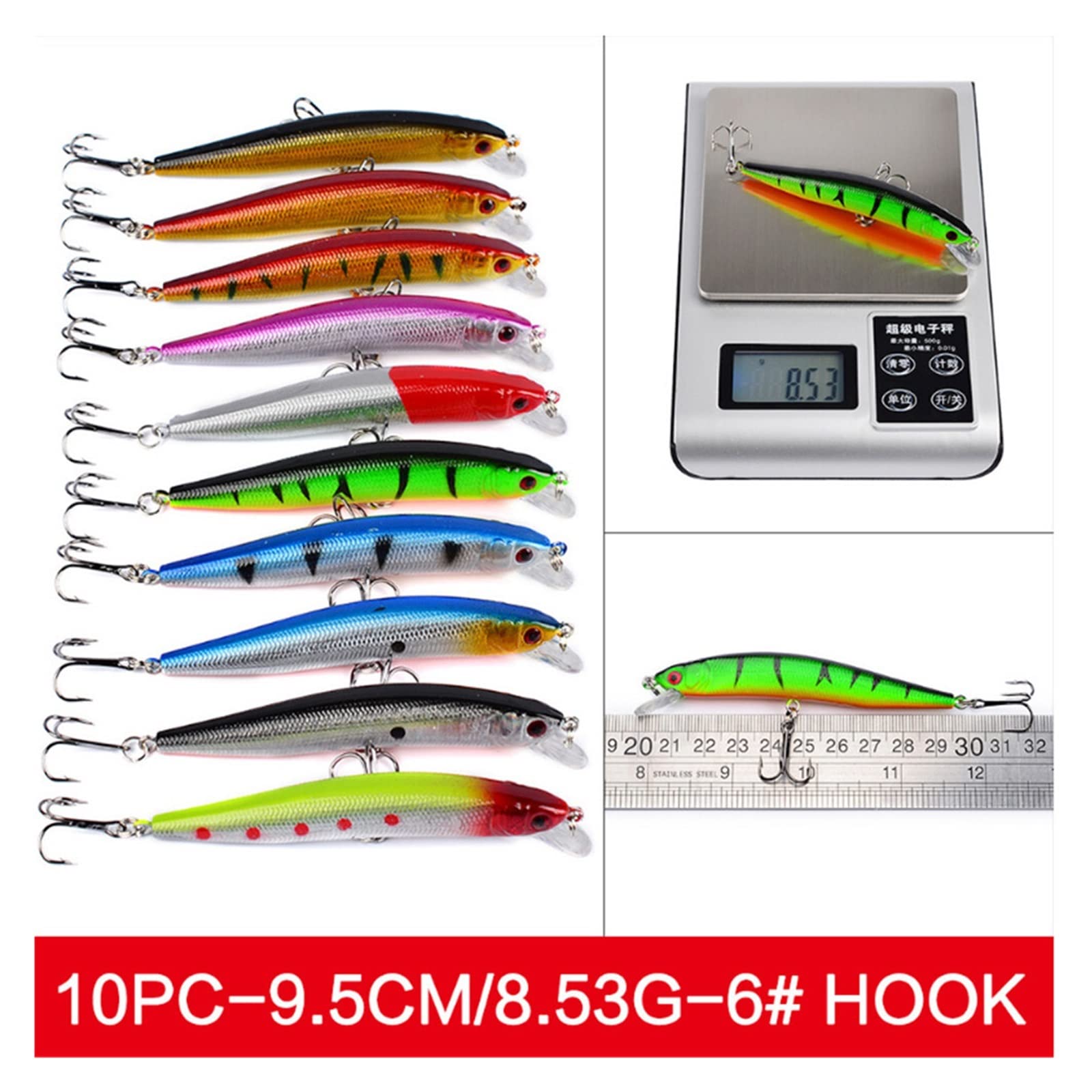 INEOUT 56 unids/Lote todopoderoso Conjunto de señuelos de Pesca Mixtos Crankbait Aparejos Wobblers de Pesca de lubina adecuados for Diferentes Tipos de Peces