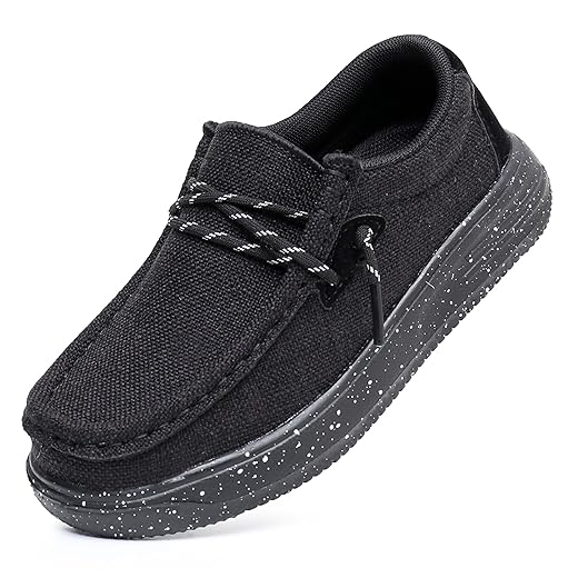 Blikcon Boys Girls Slip-On Casual Boat Shoes Light-Weight Lace Up Loafers(Toddler/Little Kid/Big Kid)