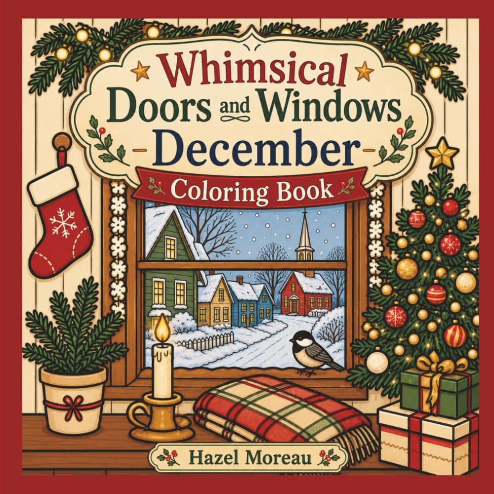 Whimsical Doors and Windows – December Coloring Book: Charming Houses from Around the World — Cottagecore Spaces for Stress Relief and Relaxation, ... for Adults & Teens (Hygge Homes Coloring)