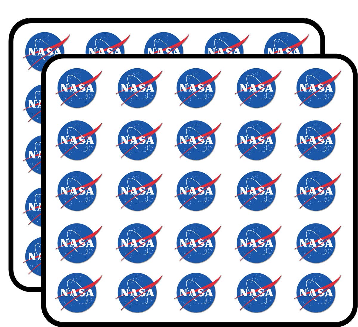 NASA Meatball Logo Shaped - Insignia Symbol Space Nerd Mission Sticker for Scrapbooking, Calendars, Arts, Kids DIY Crafts, Album, Bullet Journals 50 Pack