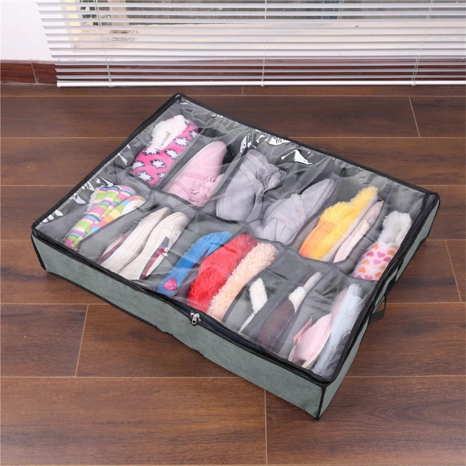 Organizzatore Di Scarpe Sotto Il Letto Borse portascarpe sottoletto Scatola portascarpe sottoletto di grande capacità da 45 litri con manici rinforzati e coperchio trasparente Per Risparmiare Spazio