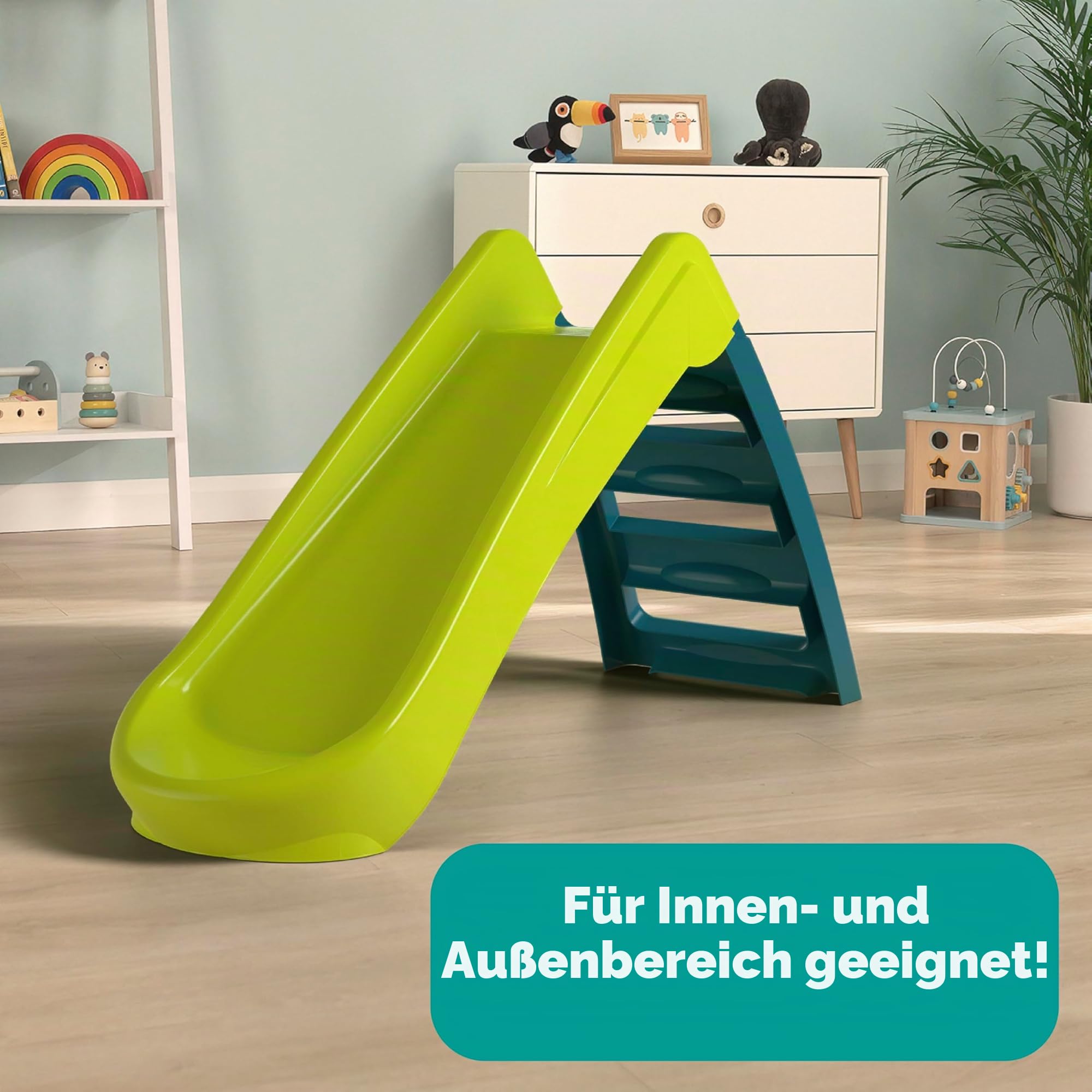 Flexi 2 Kinderrutsche Klappbar Indoor Outdoor Kunststoff Ab 18 Monaten Max. 30 kg Platzsparend