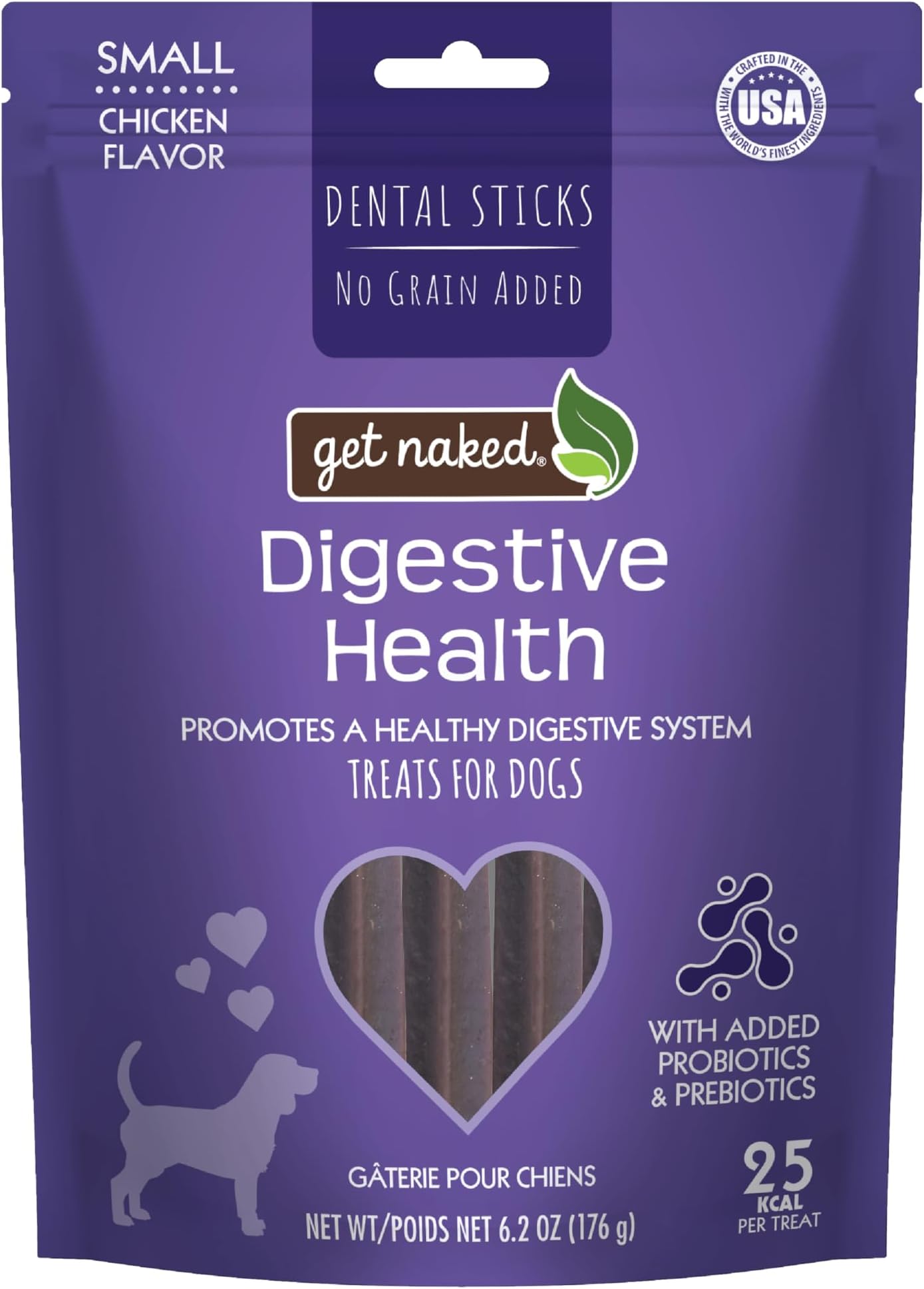 Grain Free 1 Pouch 6.2 Oz Digestive Health Dental Chew Sticks, Small