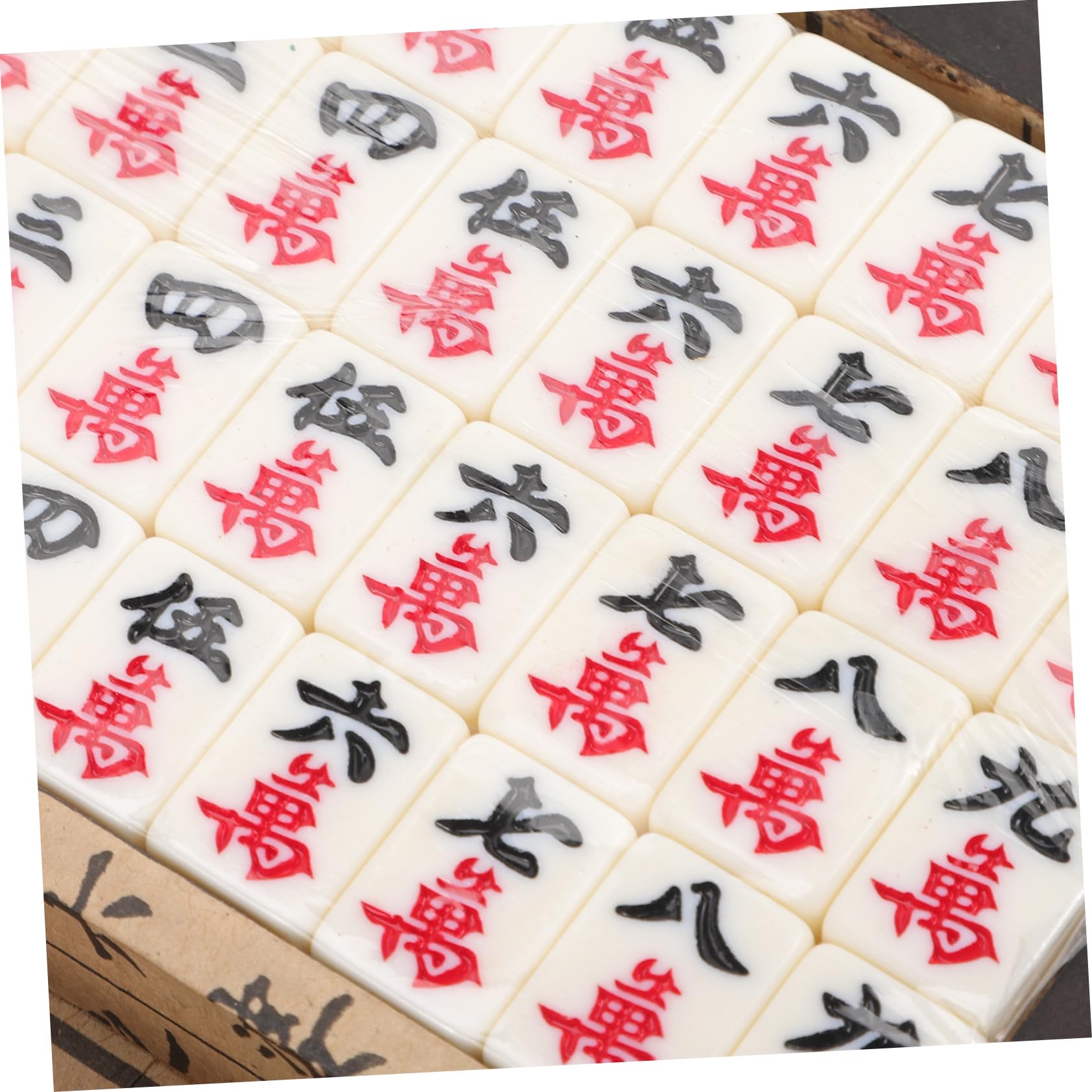 Mahjong Satz 1 Satz Acryl und Holz Kleines Reisespiel | Leicht und Kompakt, für Riegel und Partys, Chinesische Spiele mit Kleinen Steinen