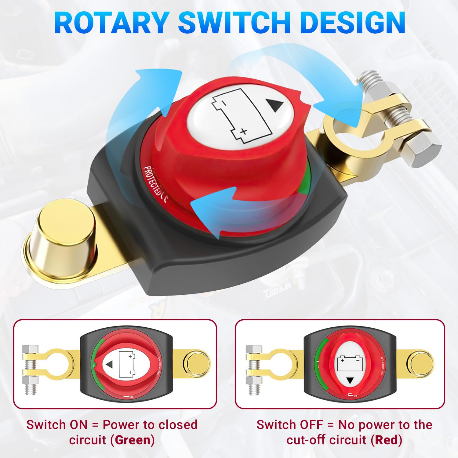 Interruttore Stacca Batteria Per Auto E Barche - 12V-48V, 300A, Impermeabile - Foto 4
