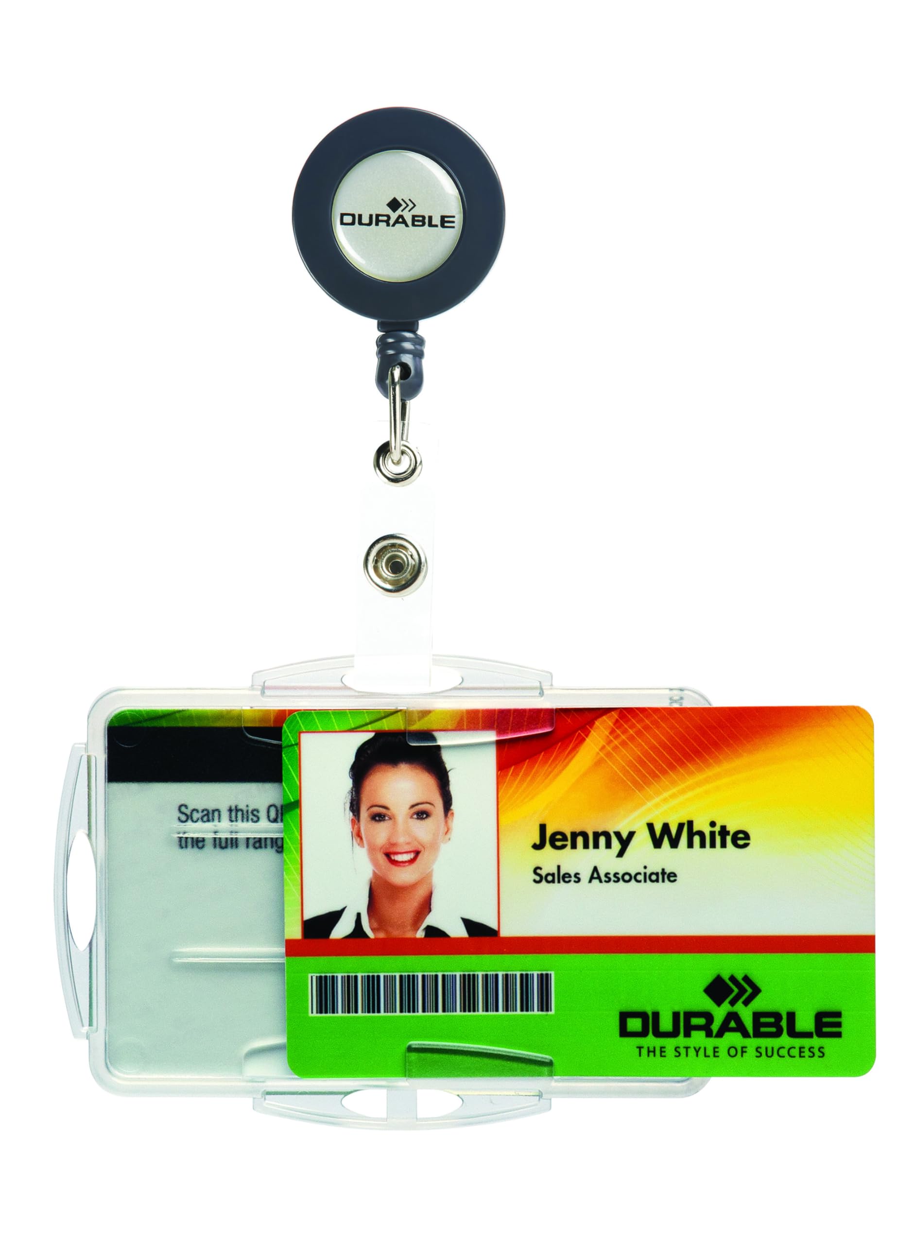 Durable Badge Reel ID Holder Clear 821919