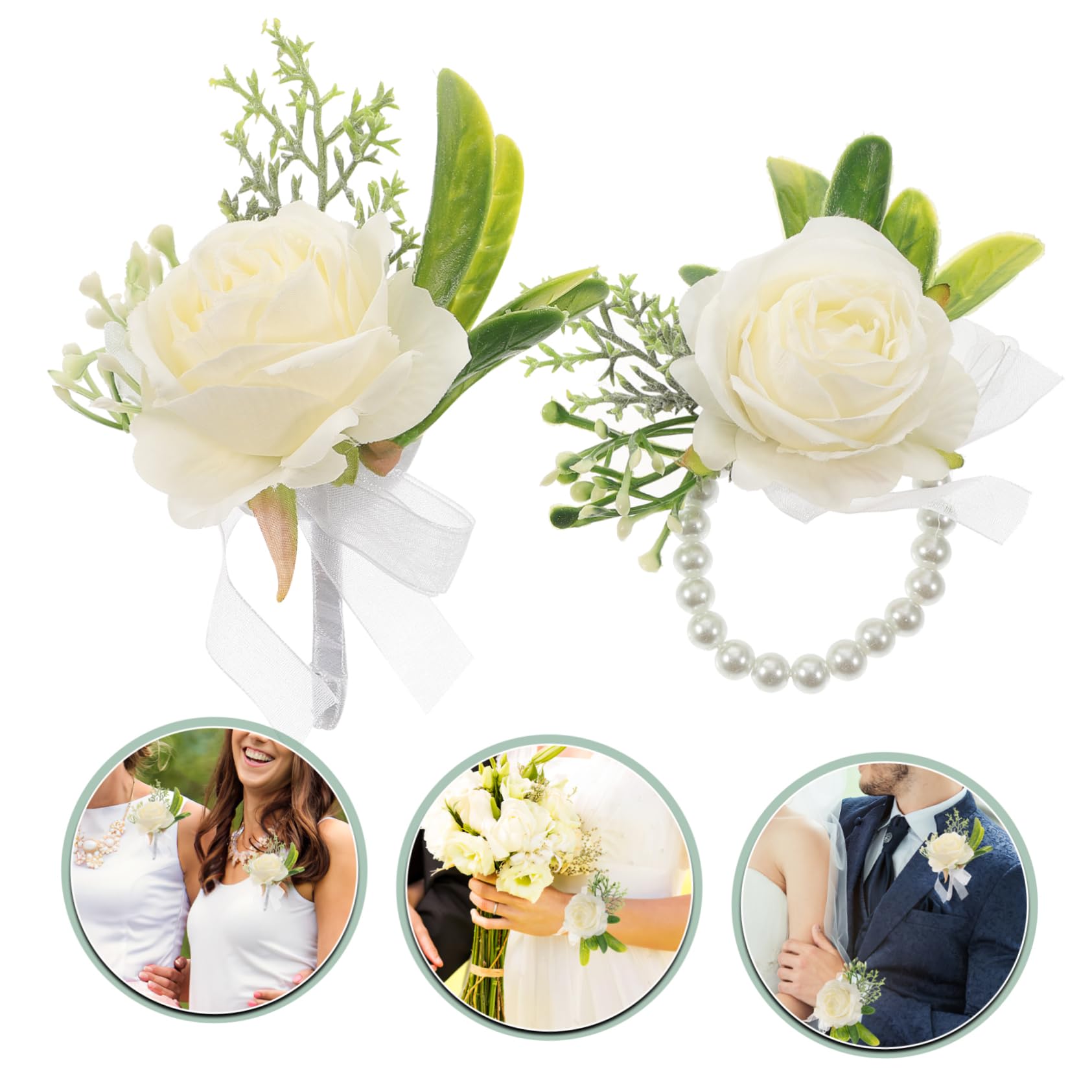 Abaodam 5 Sets Atemberaubende Handgelenk Für Braut Bräutigam Corsage Hochzeit Armband Decor Brautjungfer Zubehör