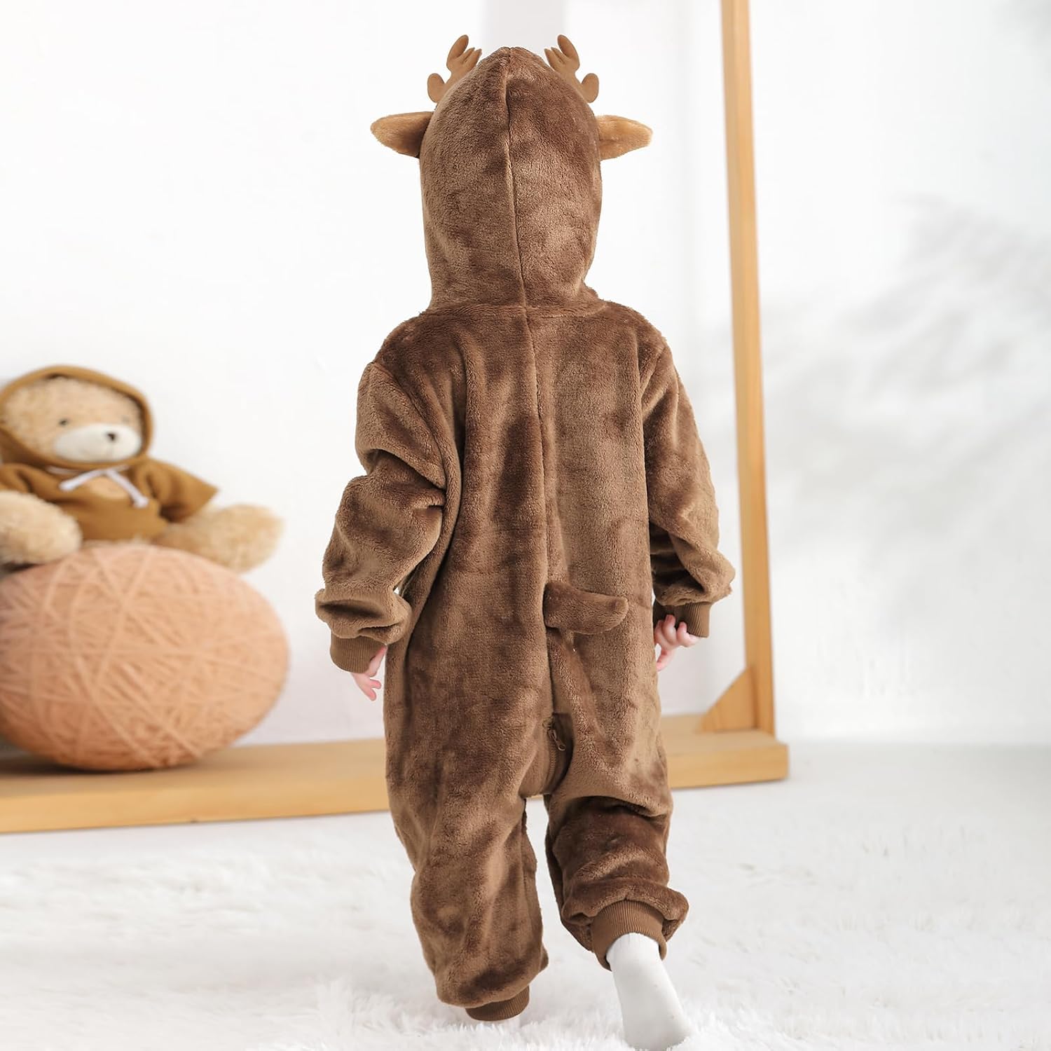 Unisex Toddler Baby Animal Costume Halloween Dress Up Outfits for Baby Boys Girls Cartoon Hooded Romper Jumpsuit