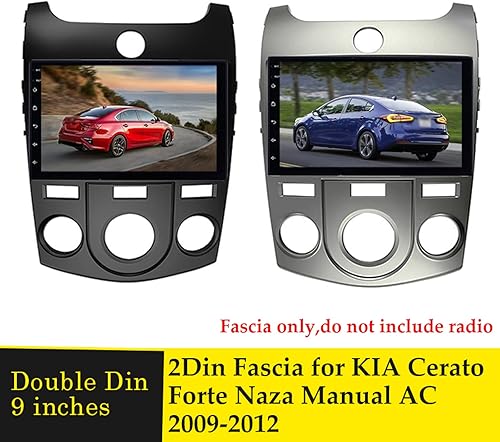 Miniatura 2 de BANDOX 9inch Car Fascia Radio CD Panel for KIA Cerato Forte Naza Forte 2009-2012 Manual AC Dash Install Facia Bezel Adapter Plate Frame