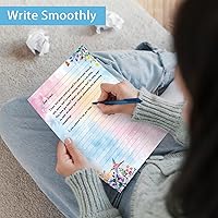 Vista 2 de Juego de papel estacionario y sobres forrados con diseño de pájaros florales y acuarelas, con papel de escritura de letras forradas, 48 hojas + 24