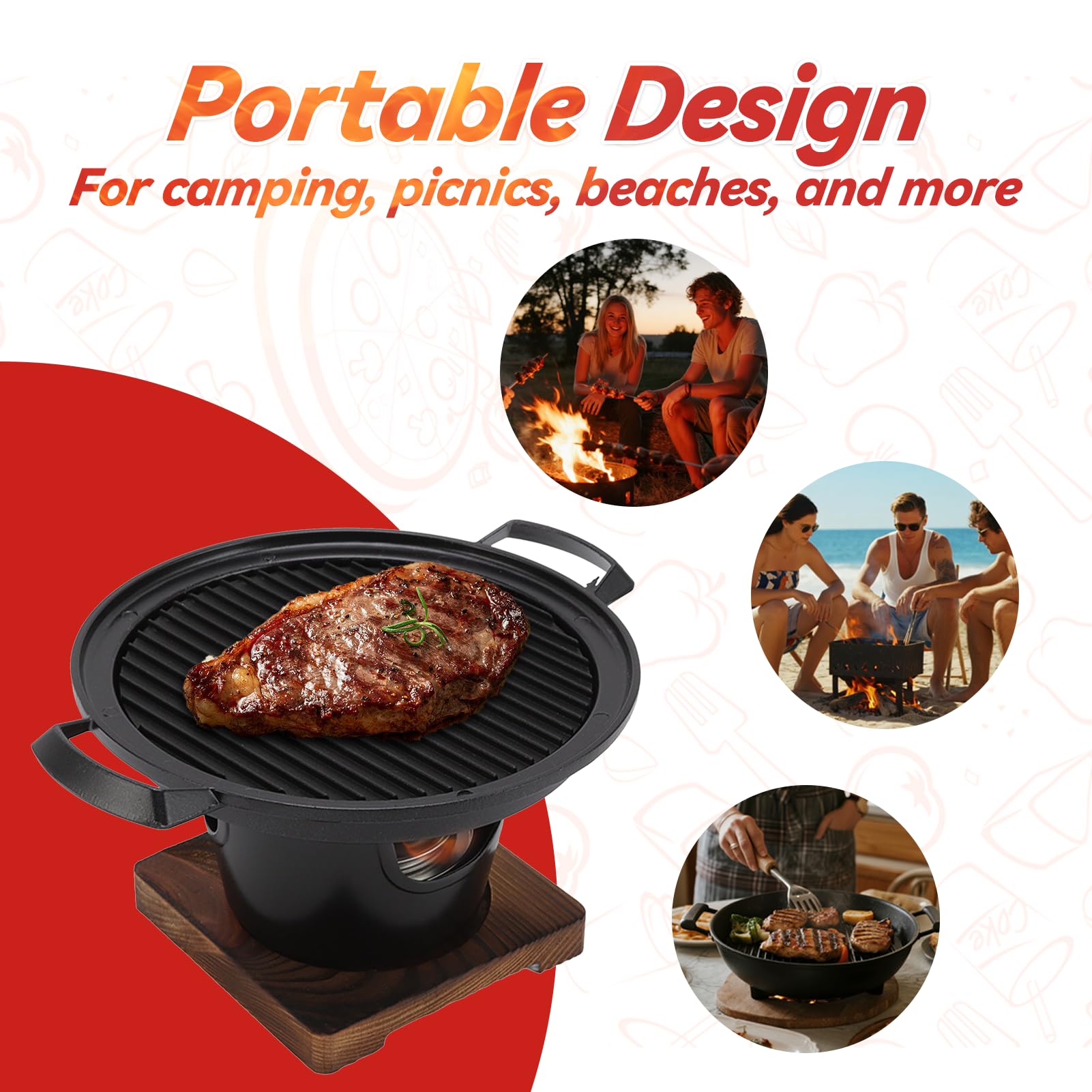 Mini Barbacoa Sin Humo Parrilla de Mesa Portátil Japonesa Pequeña Olla de Barbacoa para una Persona Estufa Interior Picnic al Aire Libre