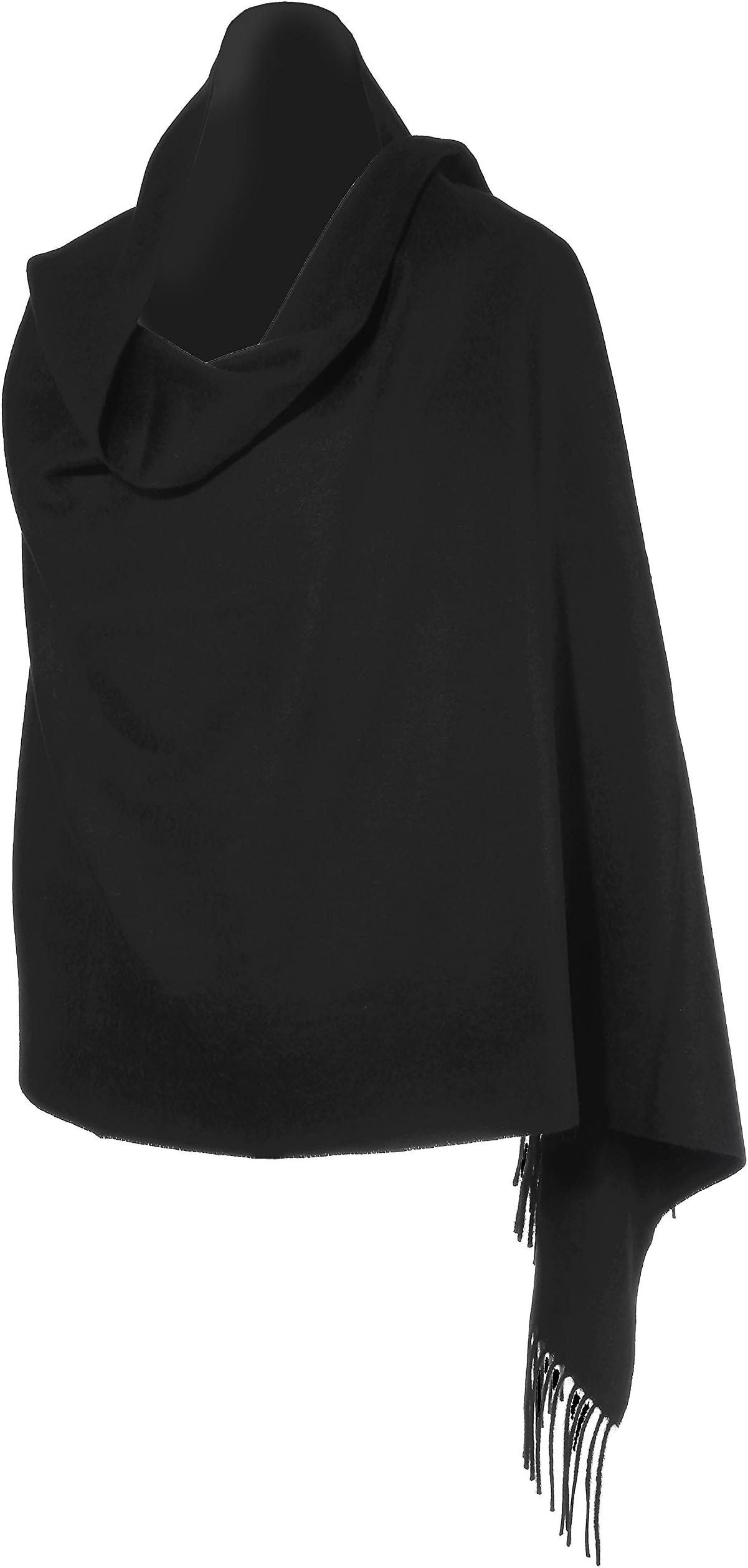 100% Cashmere Luxe Wrap Shawl Stole Grande 4-ply Travel Wrap High Grade Black