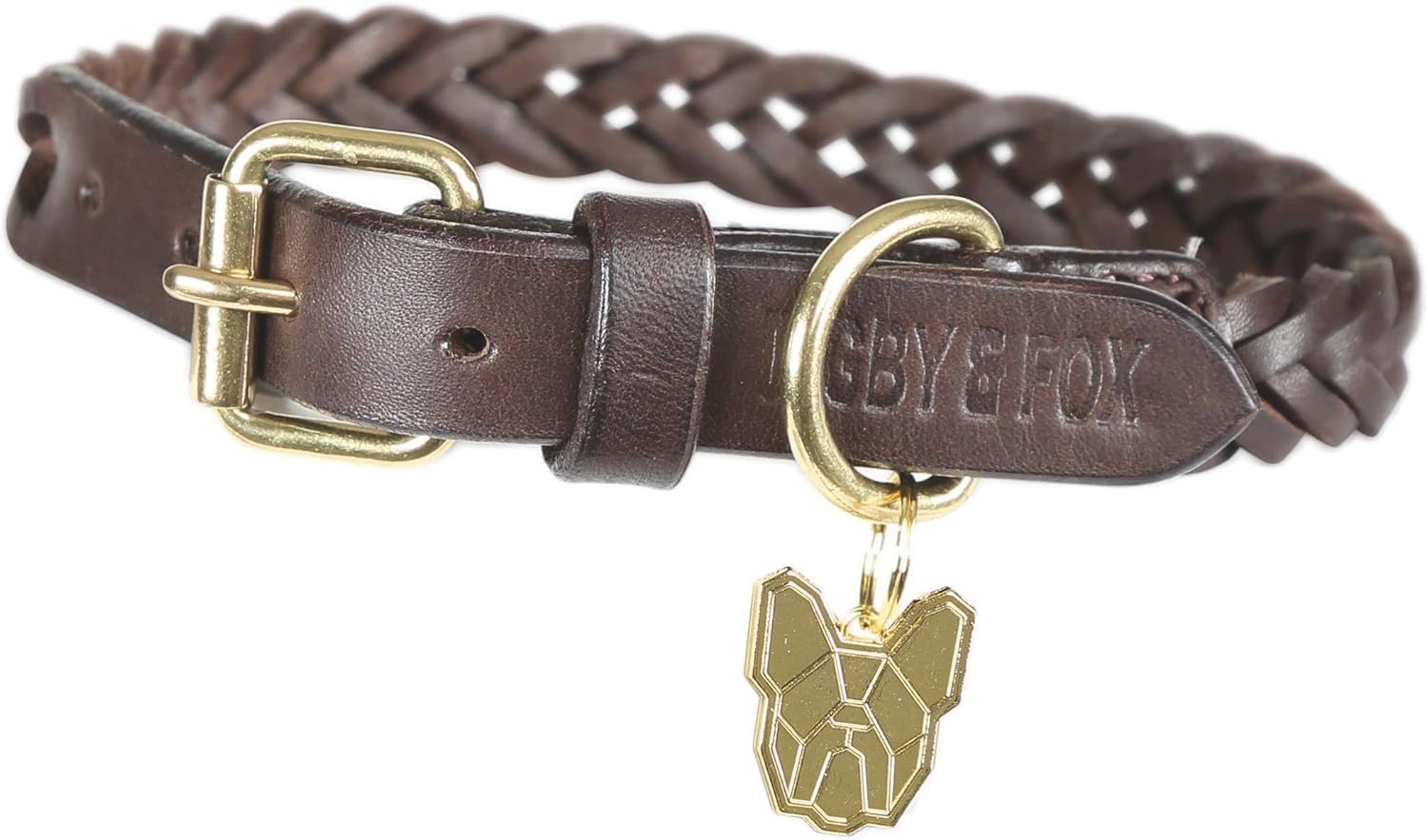 Shires Digby & Fox Plaited Dog Collar (Black, Medium)