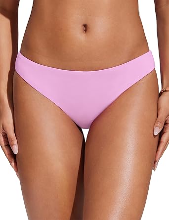CRZ YOGA Low Waisted Bikini Bottom for Women - Cheeky Basic Bathing Swimsuit Swim Briefs