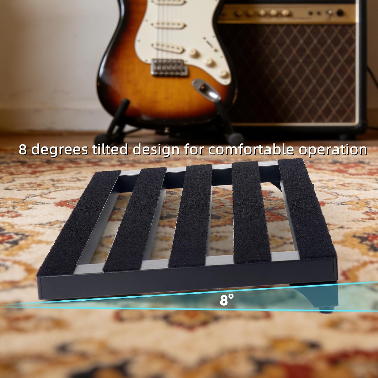 GOKKO Guitar Pedal Board with Built-in Power Supply 22 x 12.5 IN Aluminum Pedalboard with Carry Case (GPB-22)