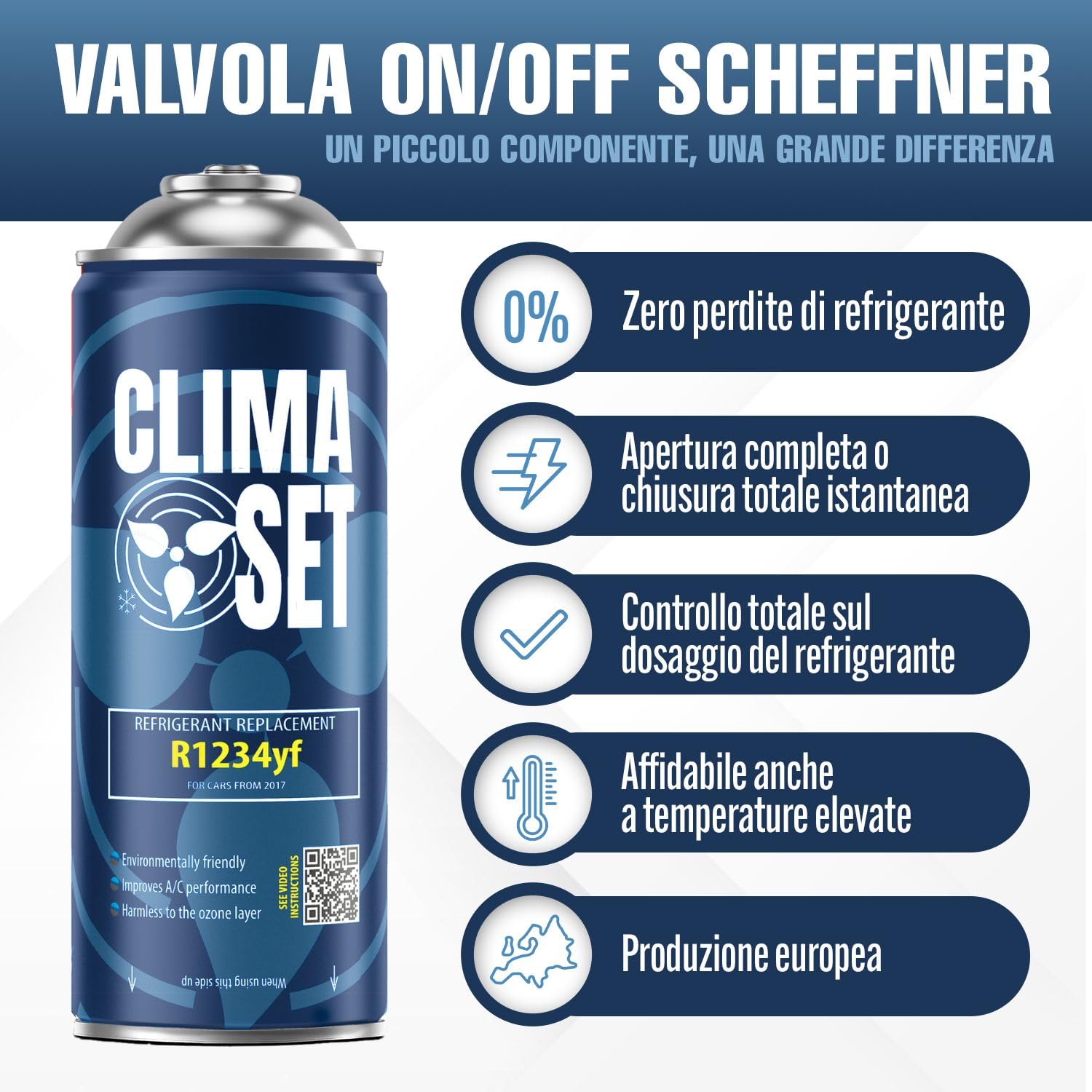 ClimaSet Gas aria condizionata auto -Sostituisce il refrigerante gas R1234yf per condizionatore - kit ricarica clima auto - ricarica aria condizionata auto dopo il 2016-1 x bombolette gas da 170 g