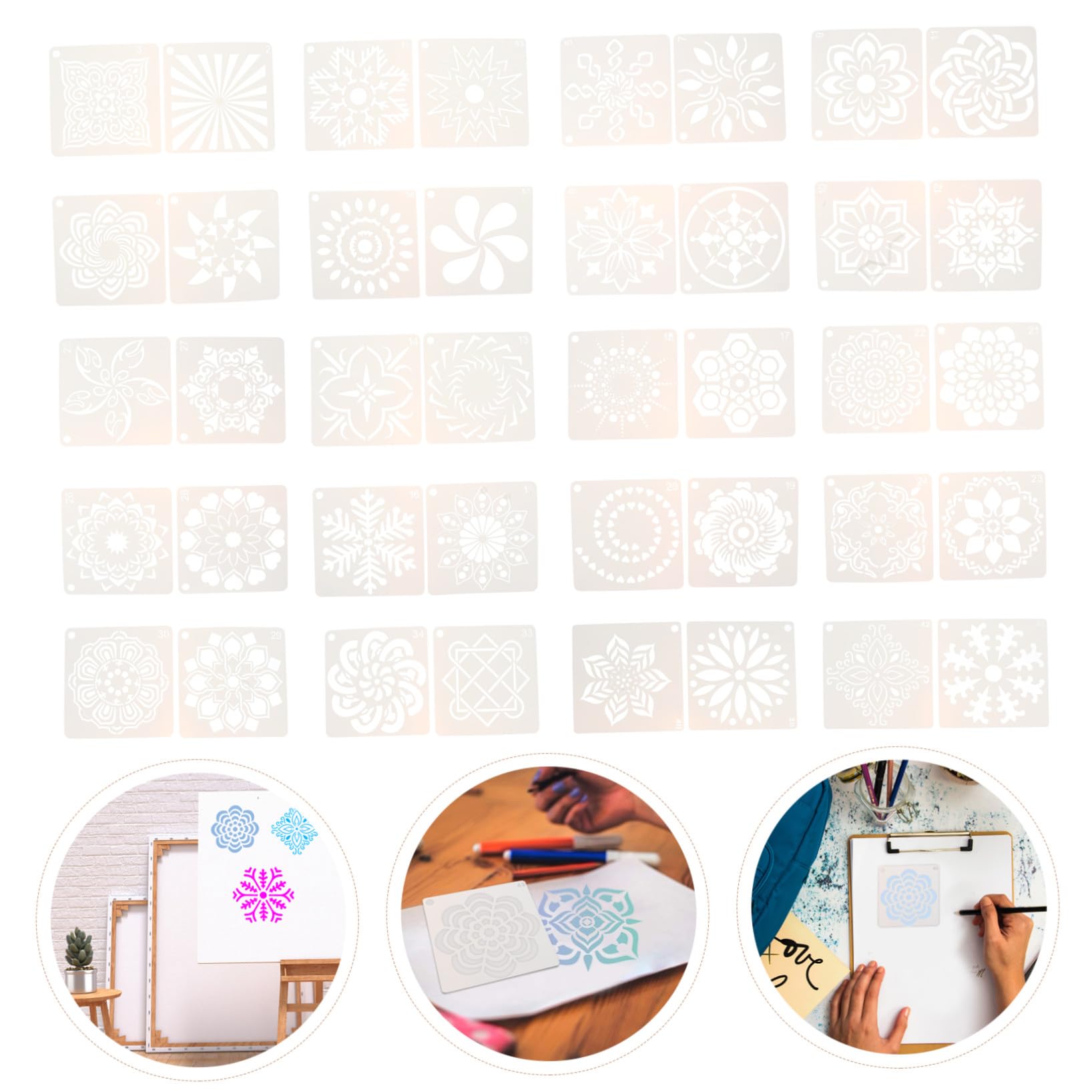 NUOBESTY 112pezzi Stencil Mandala Riutilizzabili Per Template Creativi Per Pittura e Decorazioni Per Progetti Artigianali