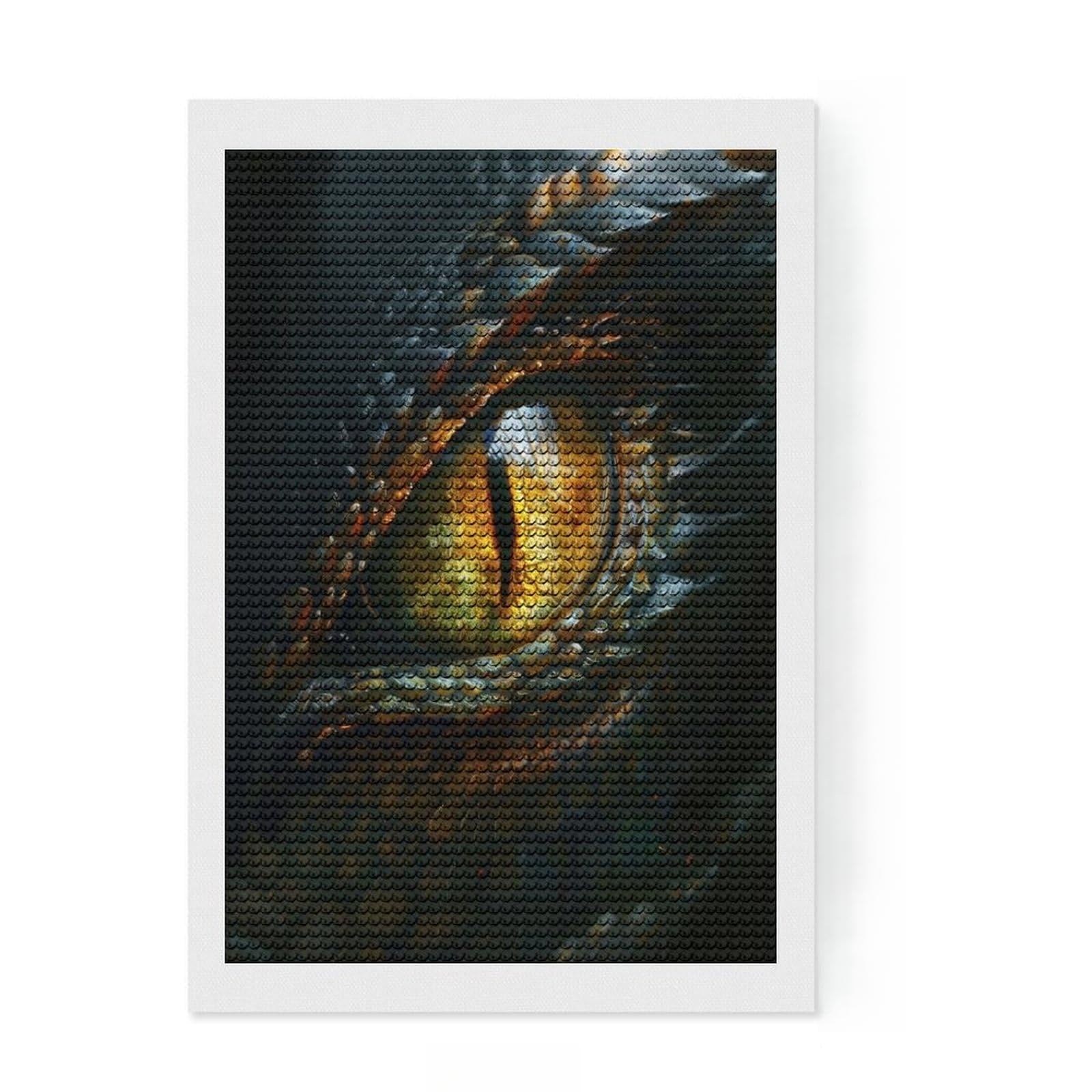 Junmoney The Eye of The Dragon Diamond Painting Set 8"x12", Stress Relief Craft, Simple to Start, Farmhouse Decor, Gift Idea, Easy to Enjoy
