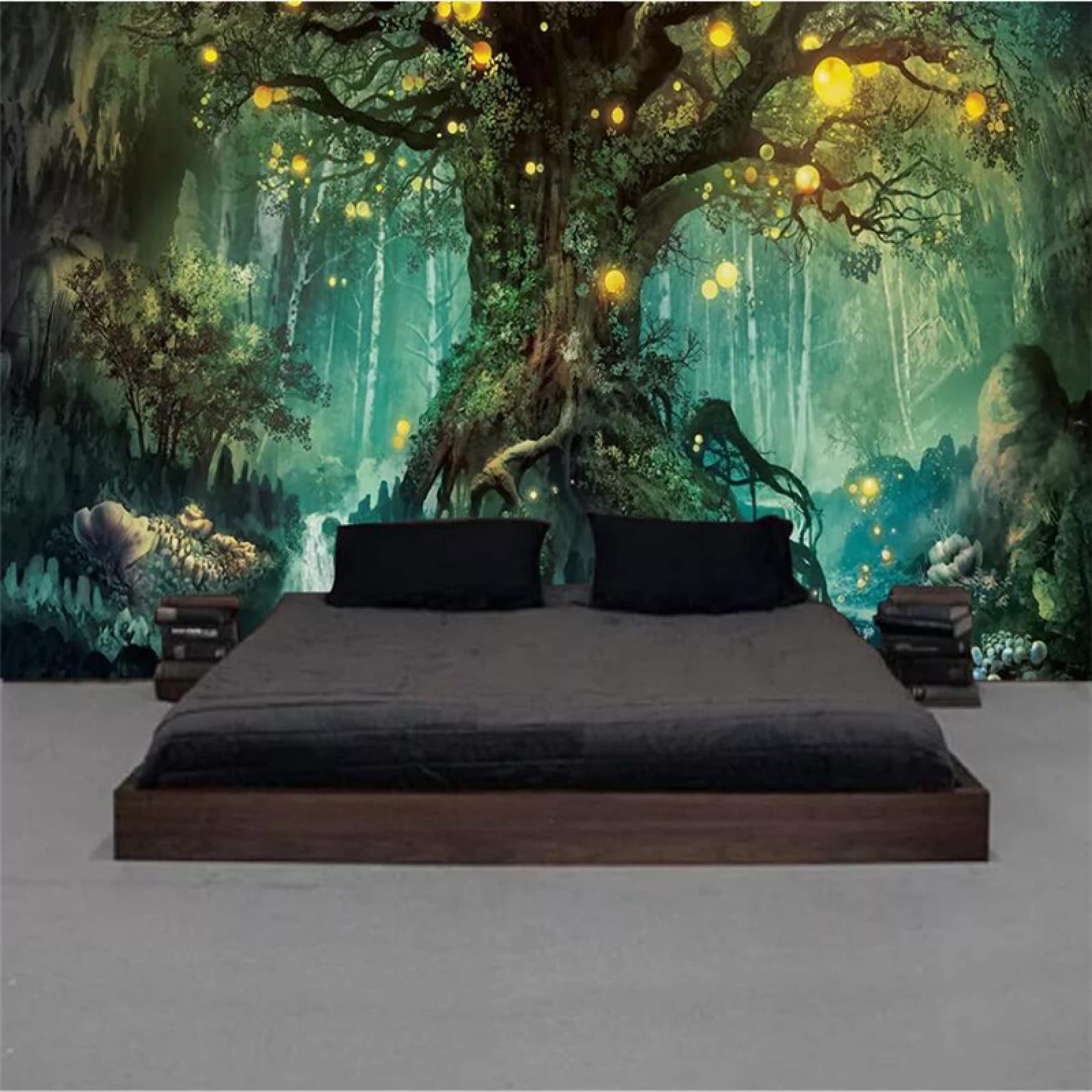Tapeta ścienna zielona i drzewo szer. 200 x wys. 175 cm mural ścienny 3D tapeta naklejki do salonu sypialni niesamoprzylepne
