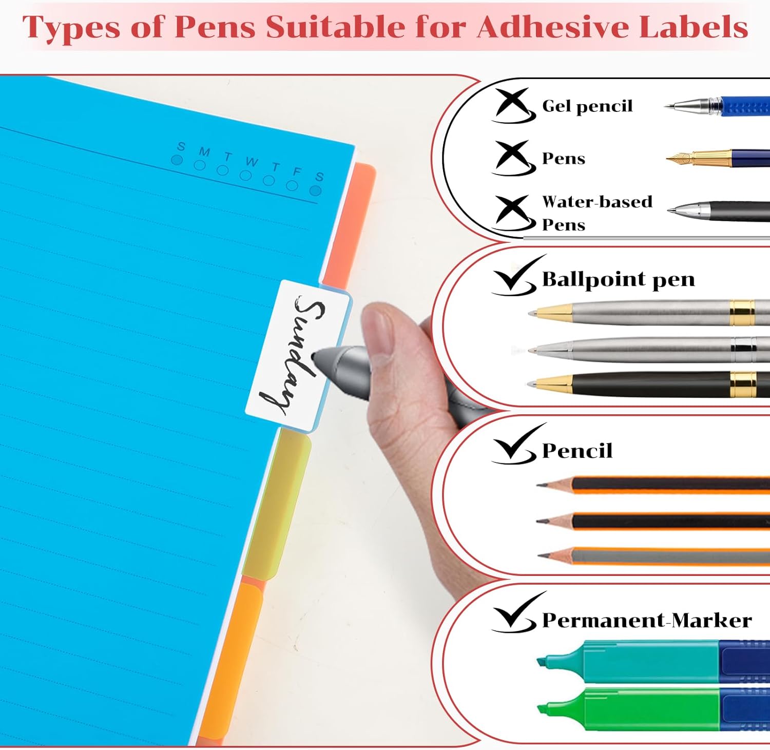 Spiral Notebook, A5 Size 5 Subject Notebooks College Ruled with Tabs and Removable Dividers, 300 Pages 100GSM Thick Spiral Ruled Lined Writing Journal Notebook for Work, School（6.2"x 8.5"） - Image 6