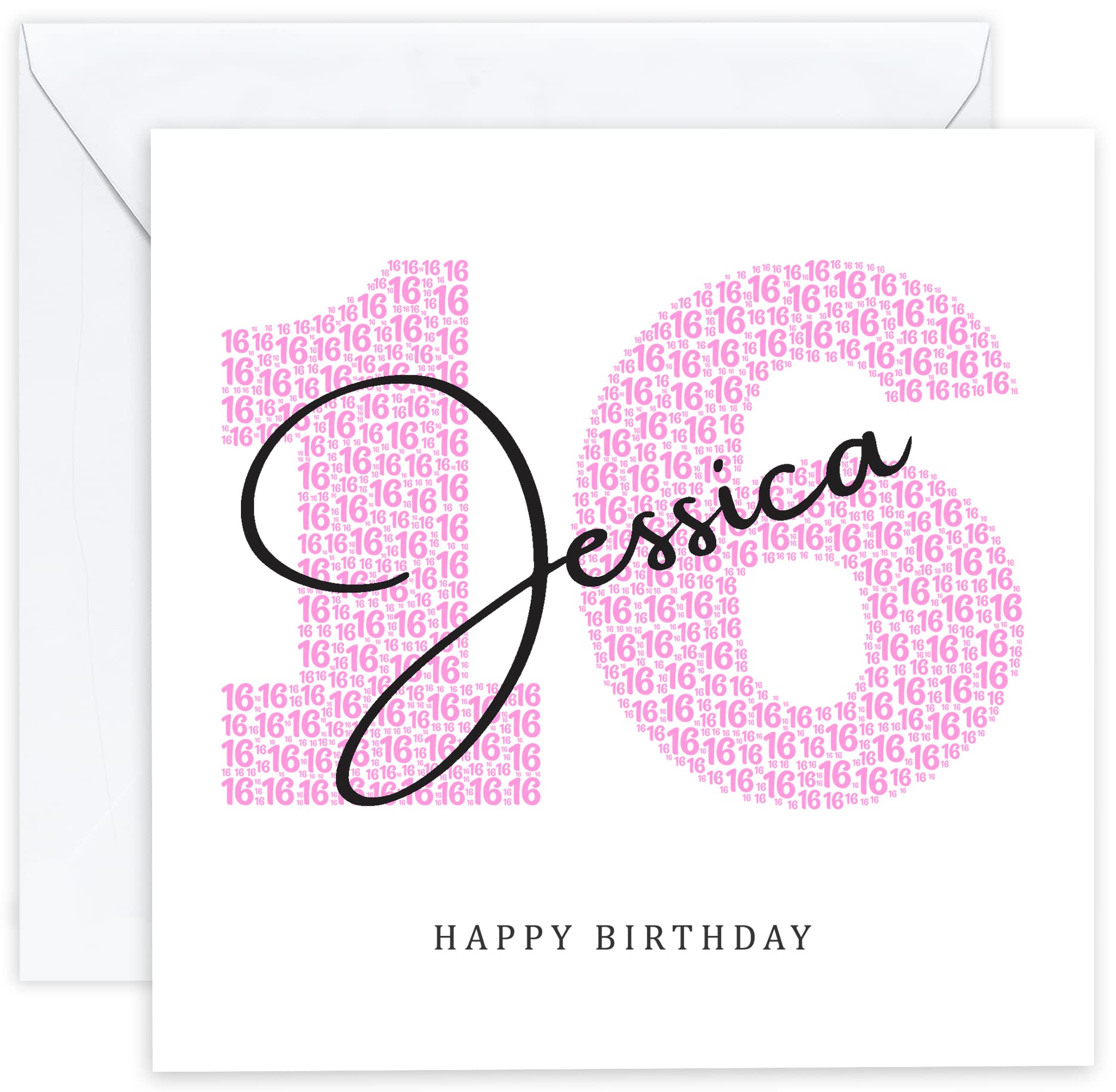 Personalised 16th Birthday Card - Sixteenth Birthday Card for 16 Year Old Girls Teenager Daughter Granddaughter Niece Sister Her (Age 16) — image 1
