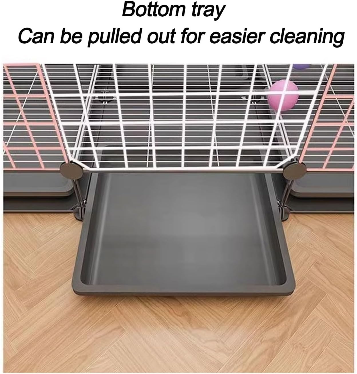 House Shaped Rabbit Cage, Pull Out Tray from Back and Front, DIY Pet Playpen Metal Kennel for 1-2 Cats, Ferret, Chinchilla, Rabbit, Small Animals, Kitty (Size : 1b)