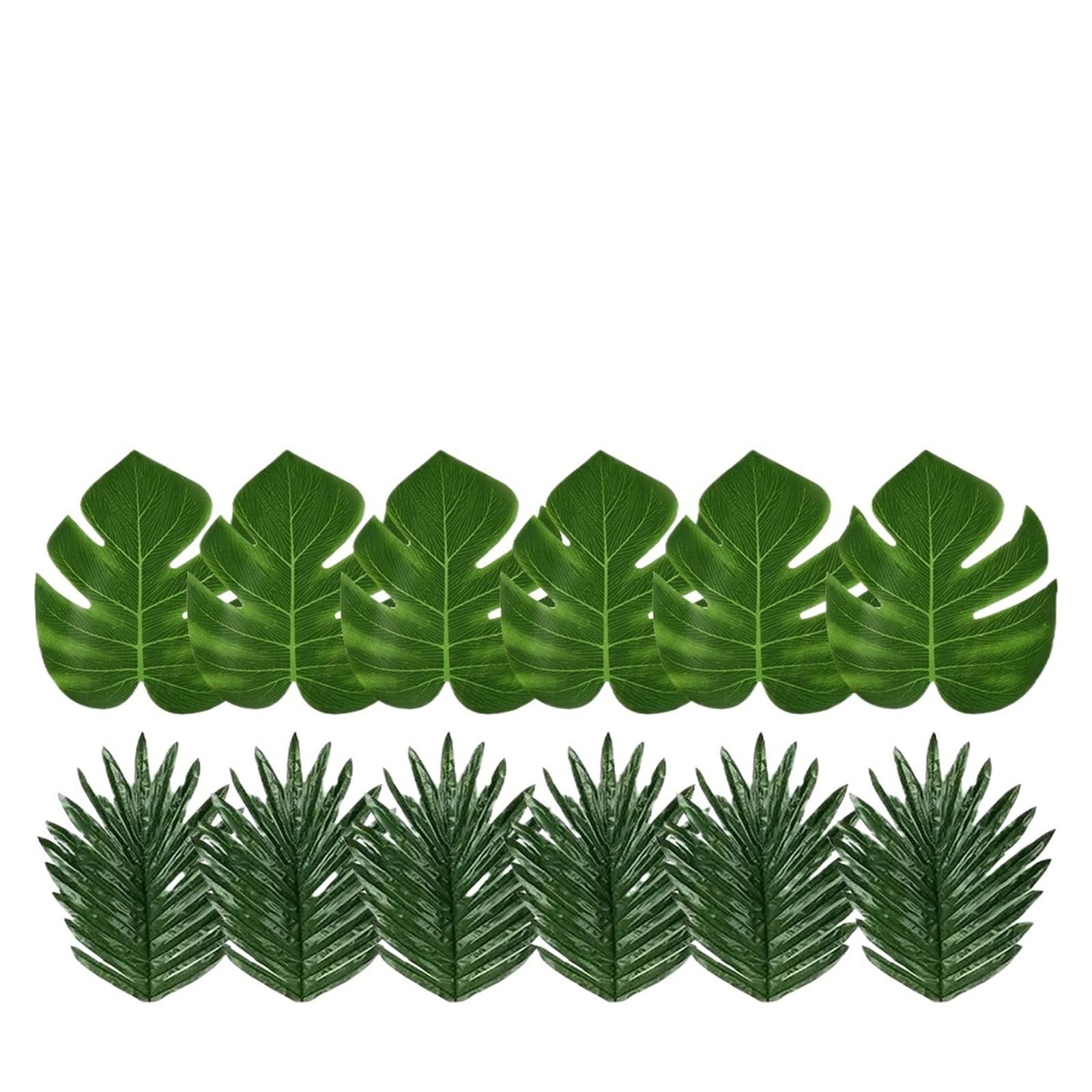 Artificial Foliage Stems 36pcs Tropical Palm Leaves Hibiscus Flower Party Decoration Artificial Leaf Wedding(Color 7)