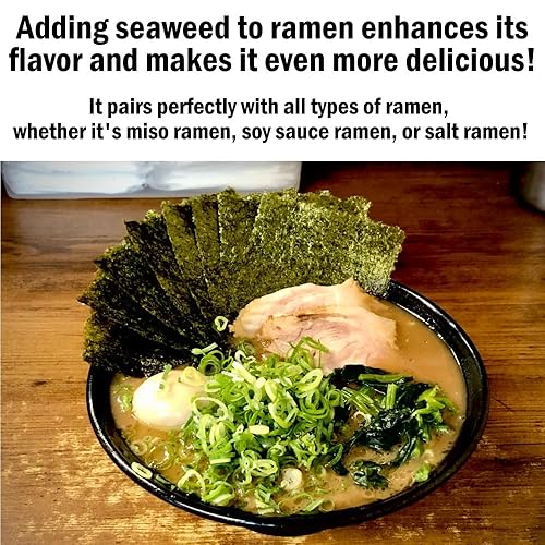 Miniatura 5 de Yakinori Japón Algas tostadas 20 hojas (2.1 oz60 g) bolas de arroz nori ramen