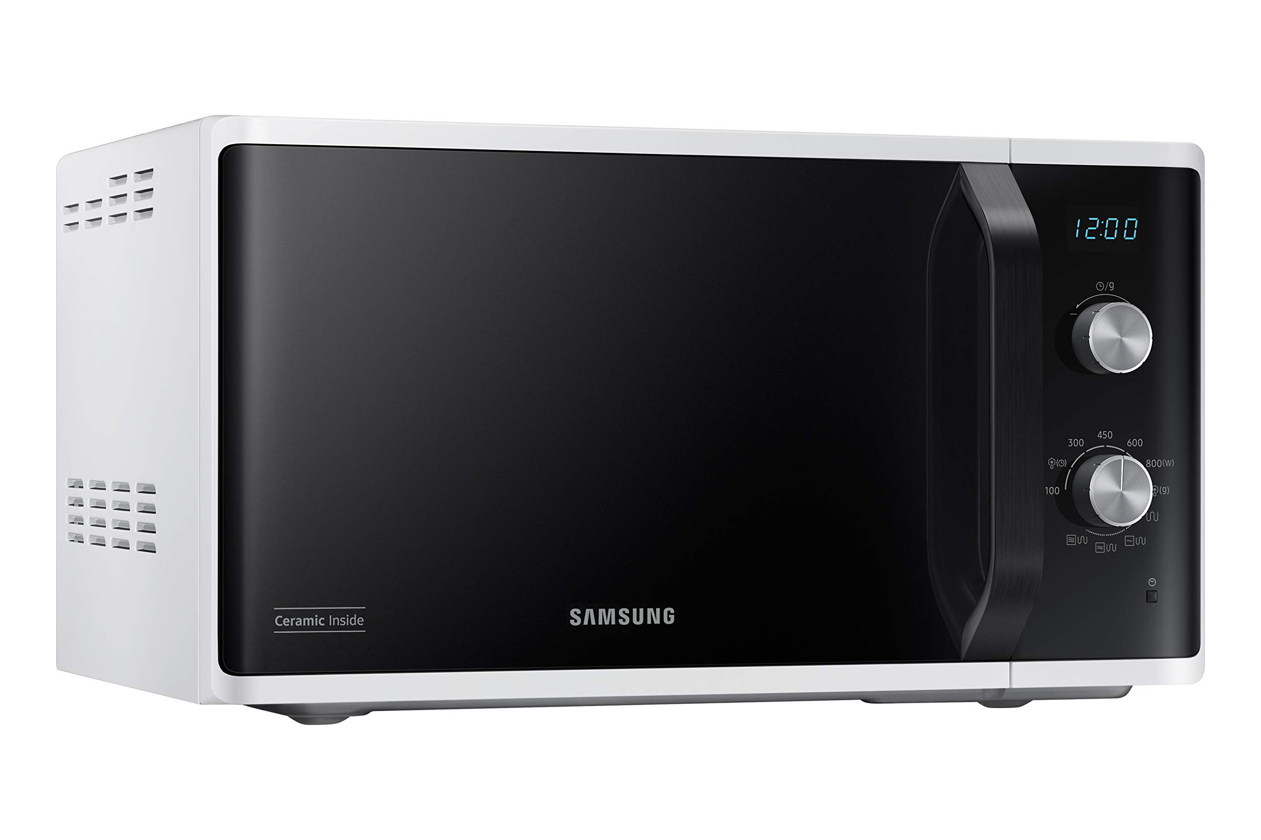 Samsung Four à micro-ondes Grill, à libre installation, Dual Dial MG23K3614AW/ET, Cuisson croustillante, AutoDefrost, Micro-ondes + Grill 800W + 1100W 23L 49L x 27,5H x 39P Blanc