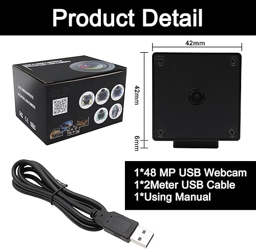 Miniatura 7 de MMlove Cámara USB 8K 48MP Webcam 4K 30FPS de alta velocidad de enfoque automático Lightburn cámara con lente de 70 grados sin distorsión Wabcam de