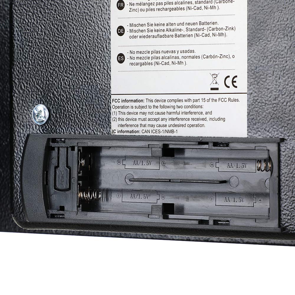 Amazon Basics Caja Fuerte de Seguridad de Acero con Cerradura con Teclado, Protege Dinero, Joyas, Documentos de identificación, 14 l, 35 cm x 25 cm x 25 cm, Color Negro — view 27